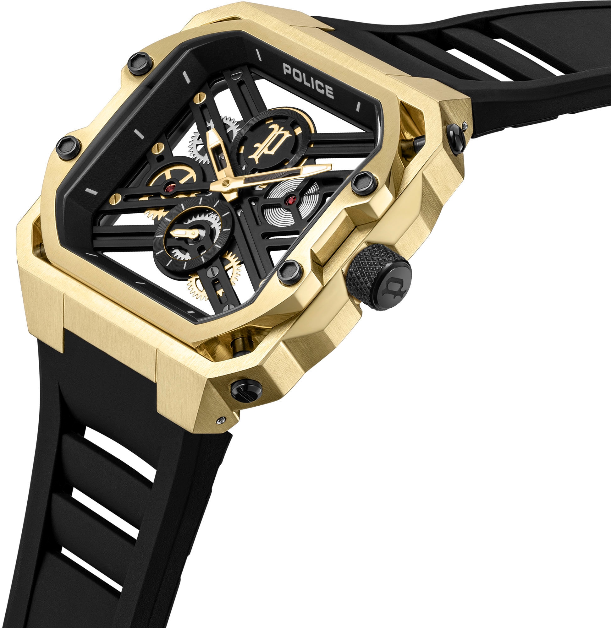 Police Multifunktionsuhr »DISRUPTOR I«, Quarzuhr, Armbanduhr, Herrenuhr, Silikonarmband, analog