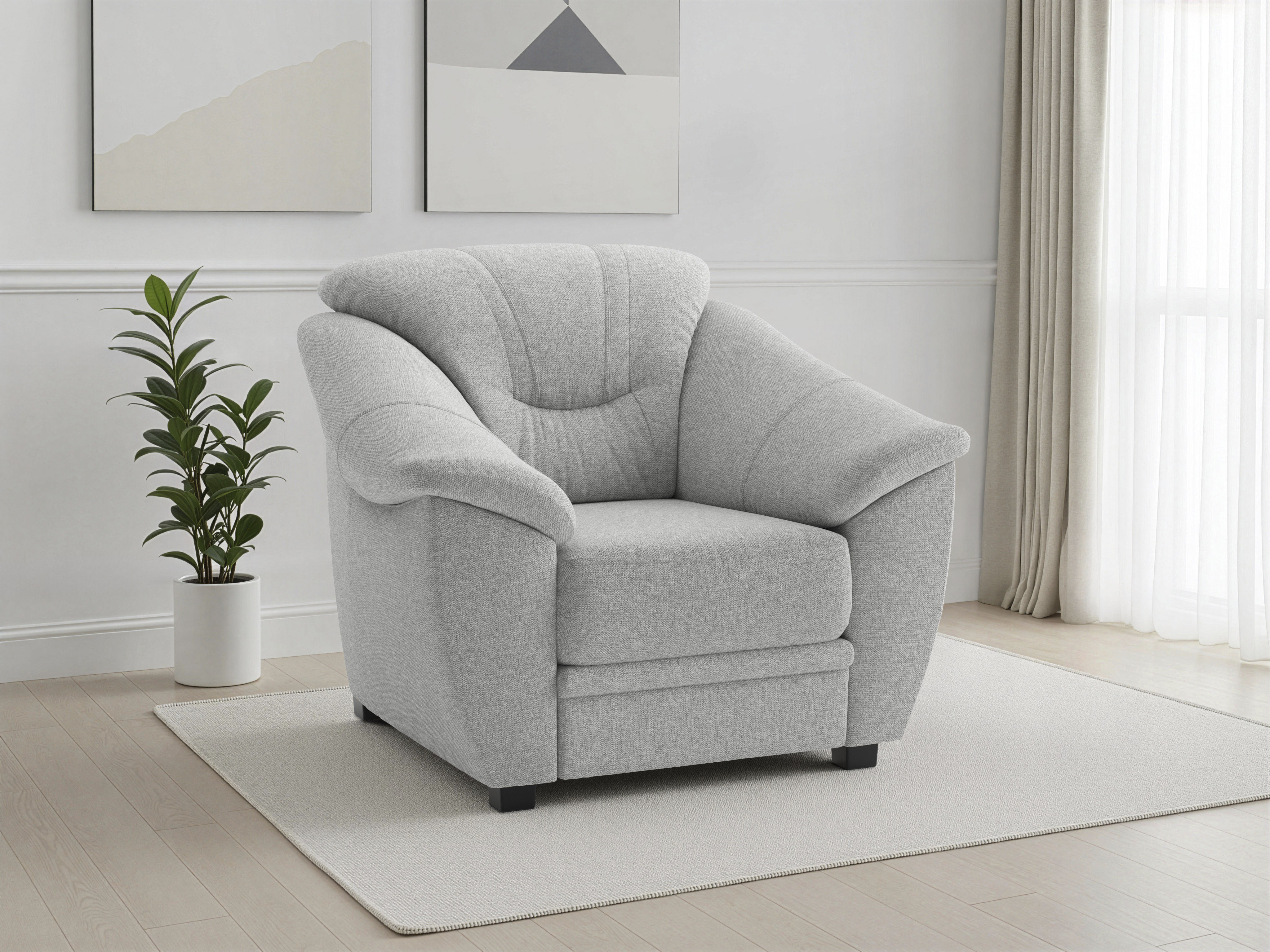 sit&more Sessel "Savona, B: 103 cm, Federkern-Polsterung, komfortable Sitzhöhe 46 cm" Bequeme Armlehnen, Ziernähte, frei im Raum stellbar, zeitloses Design