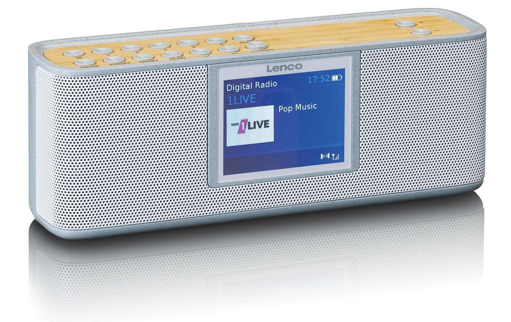 Lenco Digitalradio (DAB+) »PDR-046« ( ) Batteriestandanzeige, Display, Equalizer, Oberfläche aus Bambus
