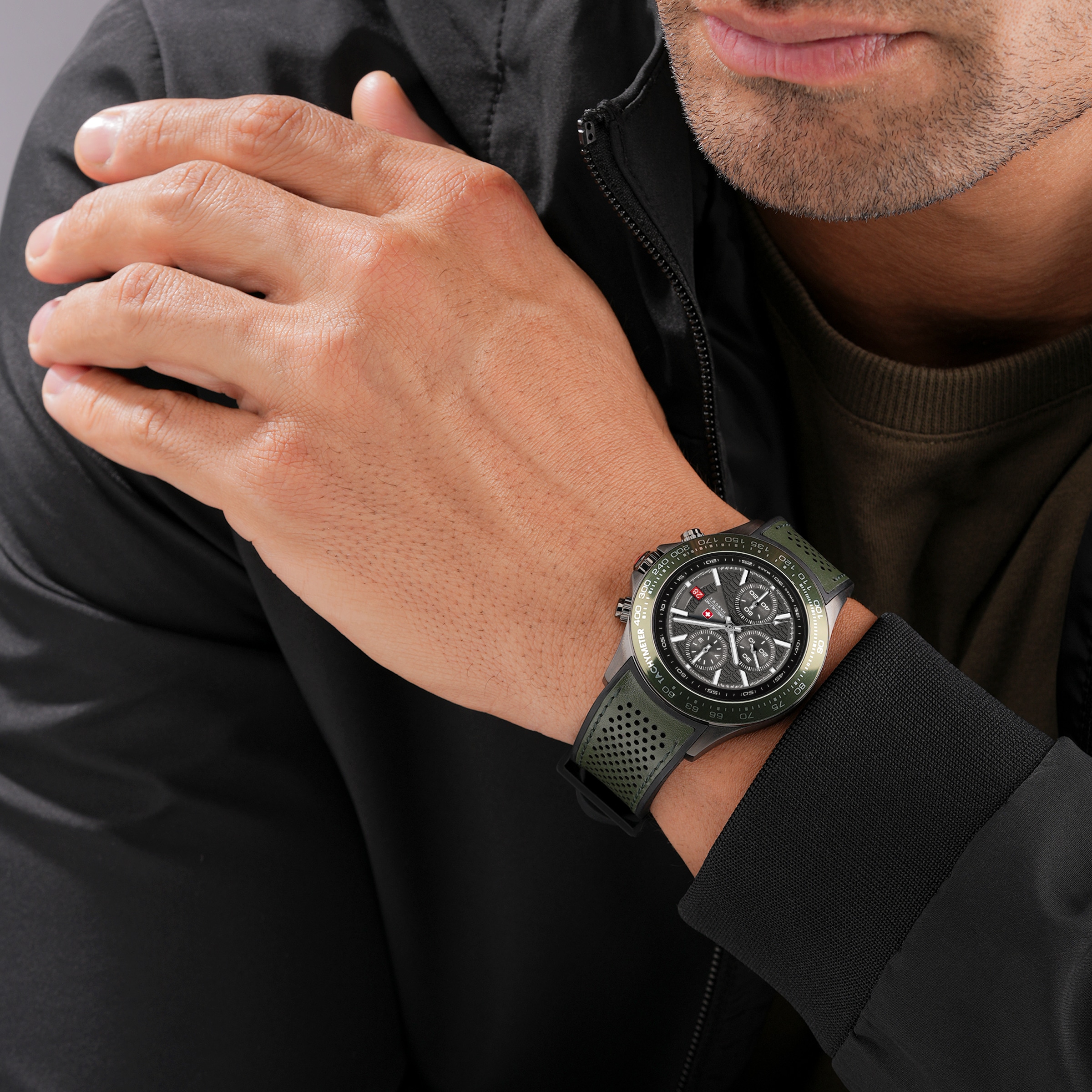 Swiss Military Hanowa Chronograph »Watchman« Quarzuhr, Armbanduhr, Herrenuhr, Swiss Made, Silikonarmband, analog