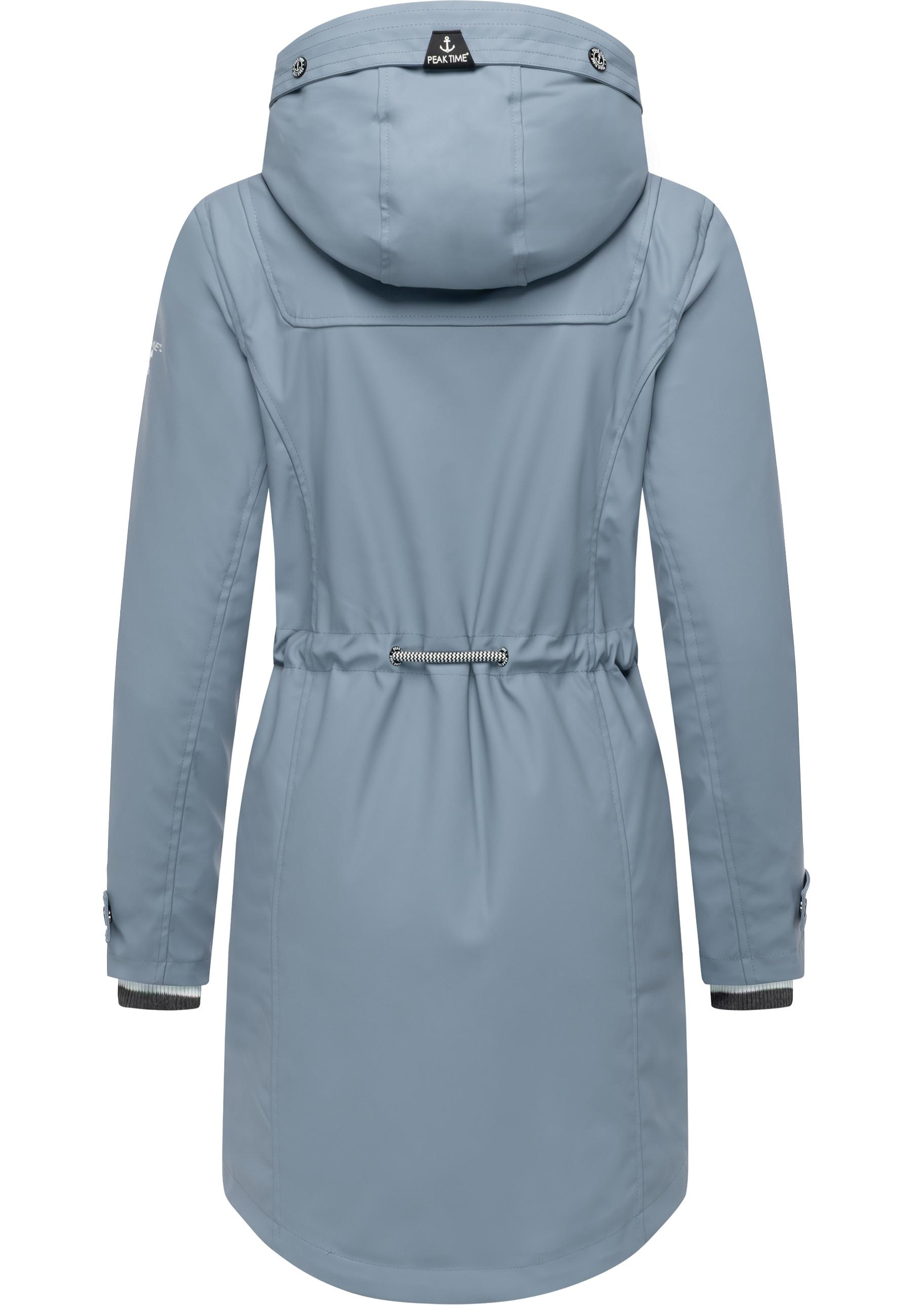PEAK TIME Regenjacke »L60042«, mit Kapuze, stylisch taillierter Regenmantel für Damen