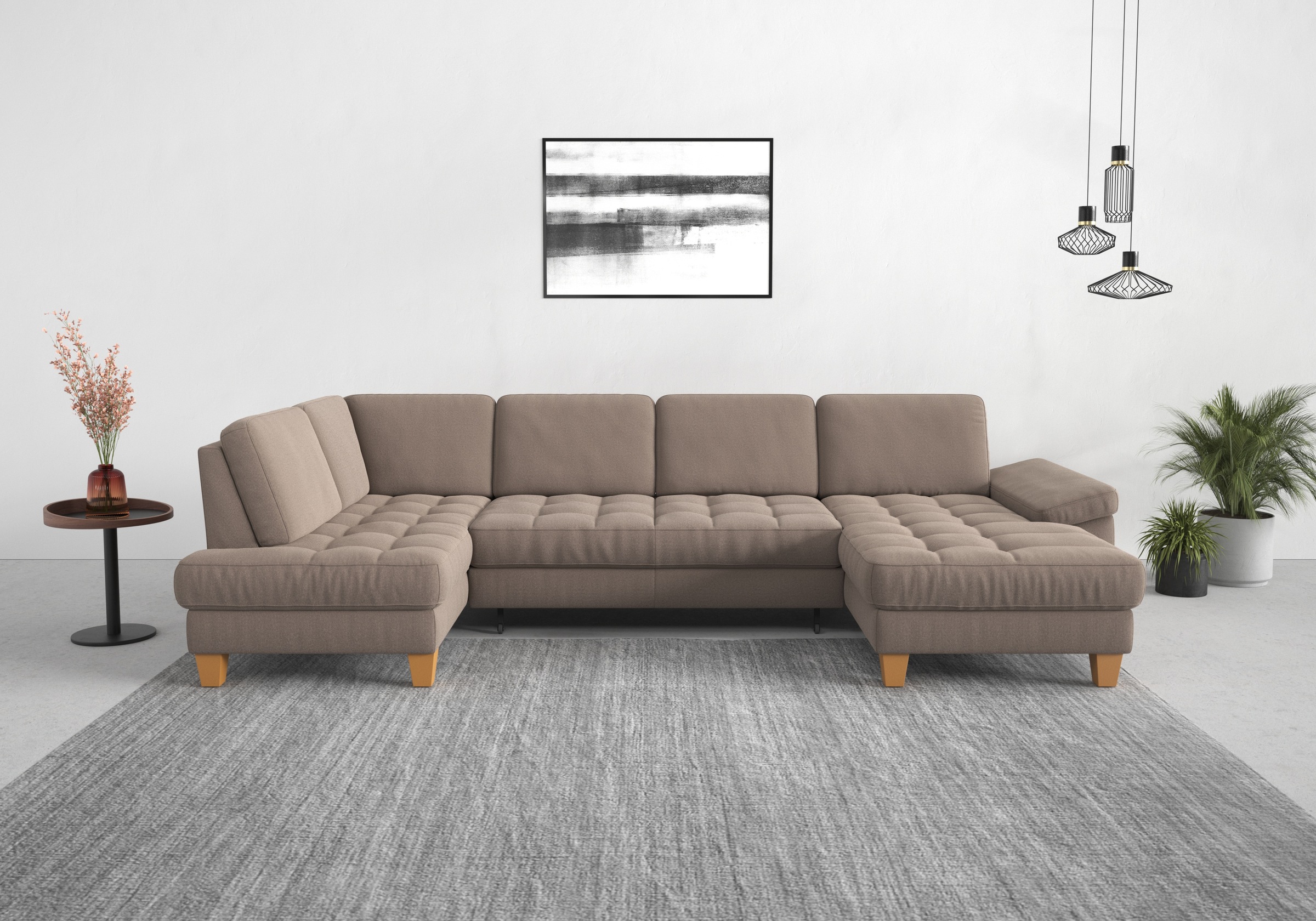 sit&more Wohnlandschaft »Westham U-Form«, wahlweise mit Bettfunktion, Bettkasten, Sitztiefenverstellung