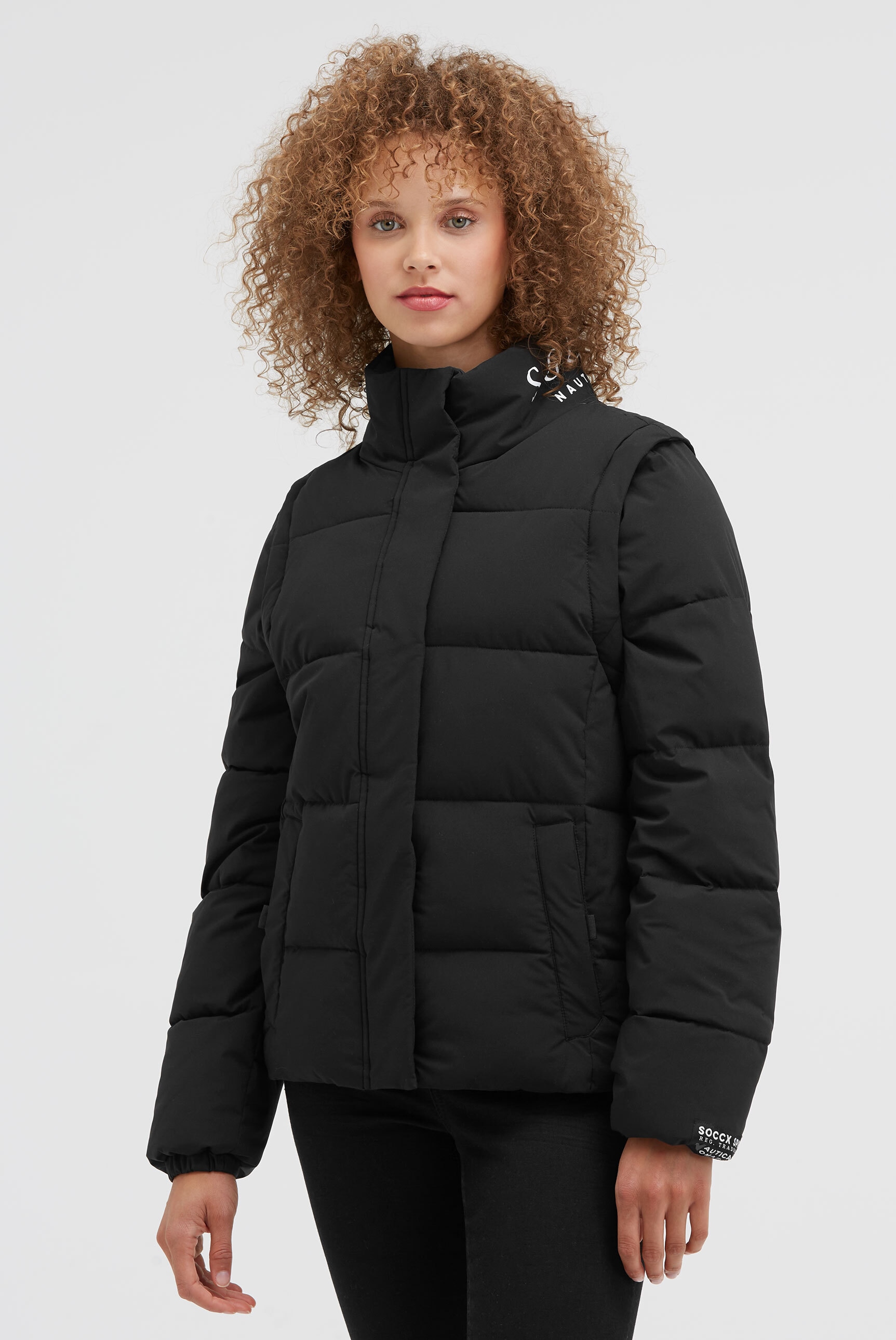 SOCCX Winterjacke ohne Kapuze mit abnehmbaren Ärmeln günstig online kaufen