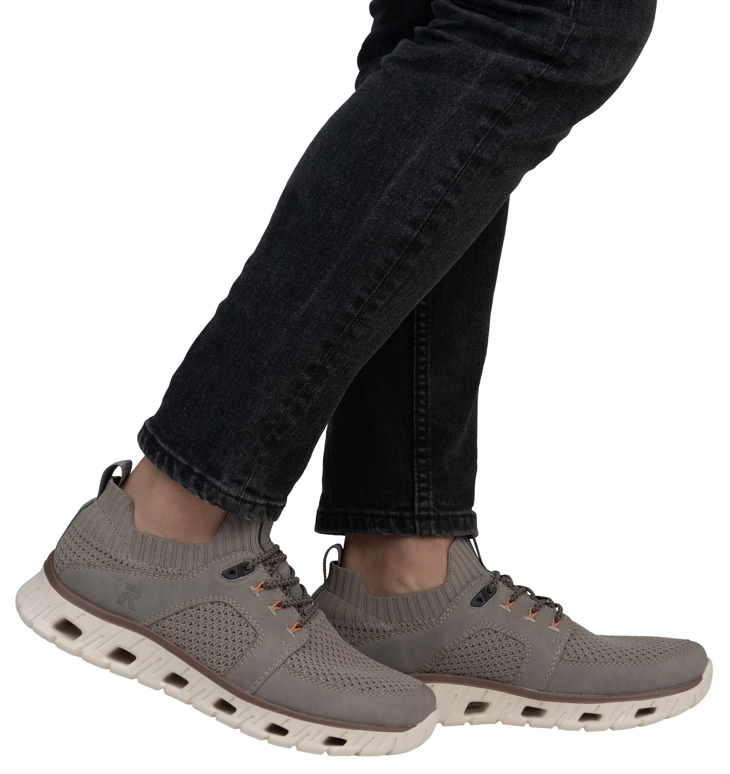 RIEKER Sport Slip-On Sneaker, Halbschuh, Freizeitschuh, Slipper mit modischer Laufsohle