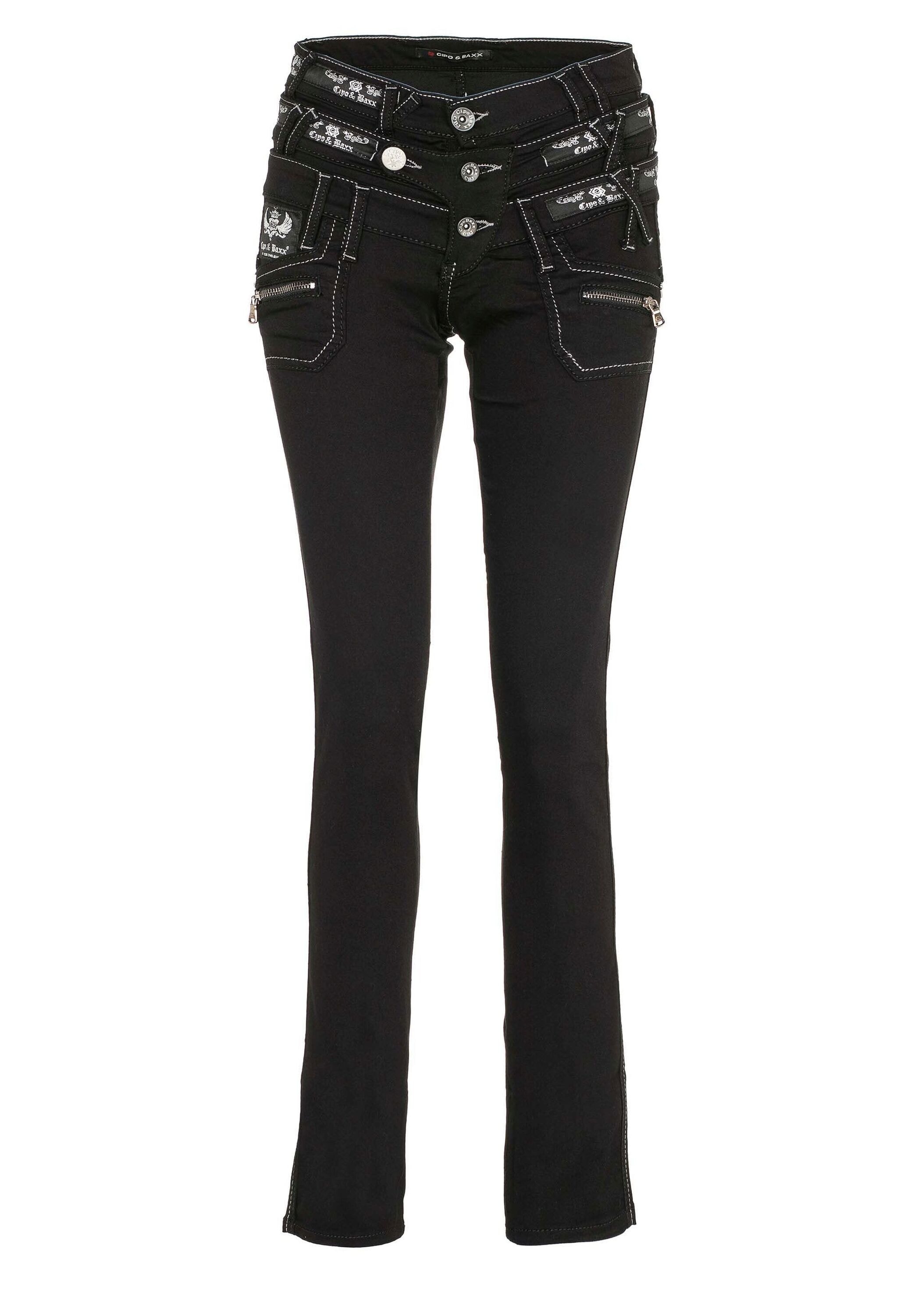 Cipo & Baxx 5-Pocket-Jeans »Jeans«, mit Reißverschluss-Taschen, CBW-0313