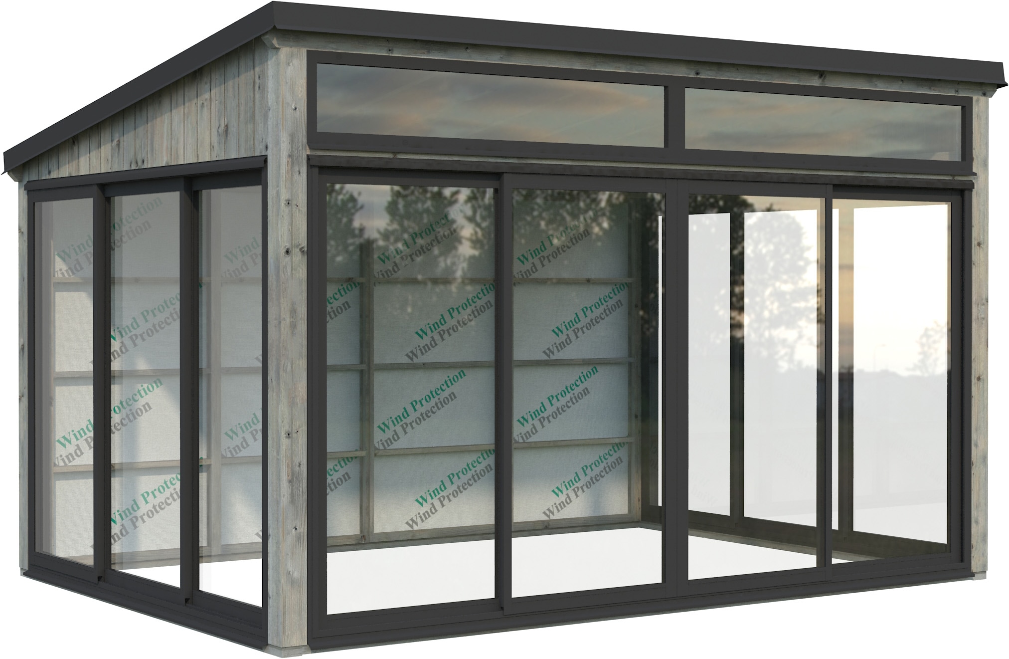 Palmako Holzpavillon "Saga 11,6 m² Slide" BxTxH: 430x307x273 cm