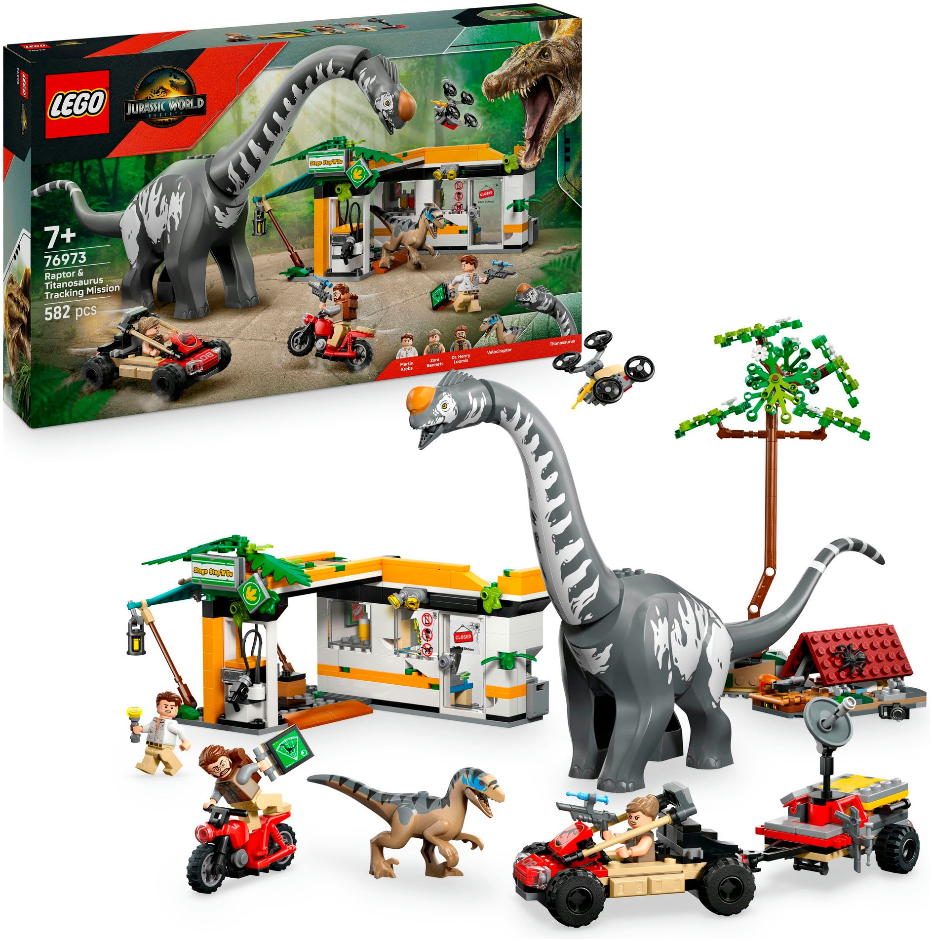 LEGO Kinder Konstruktionsspielsteine "Raptor & Titanosaurus: Große Fährtensuche (76973), LEGO Jurassic World"bunt, Kunststoff, Spielbausteine, Made