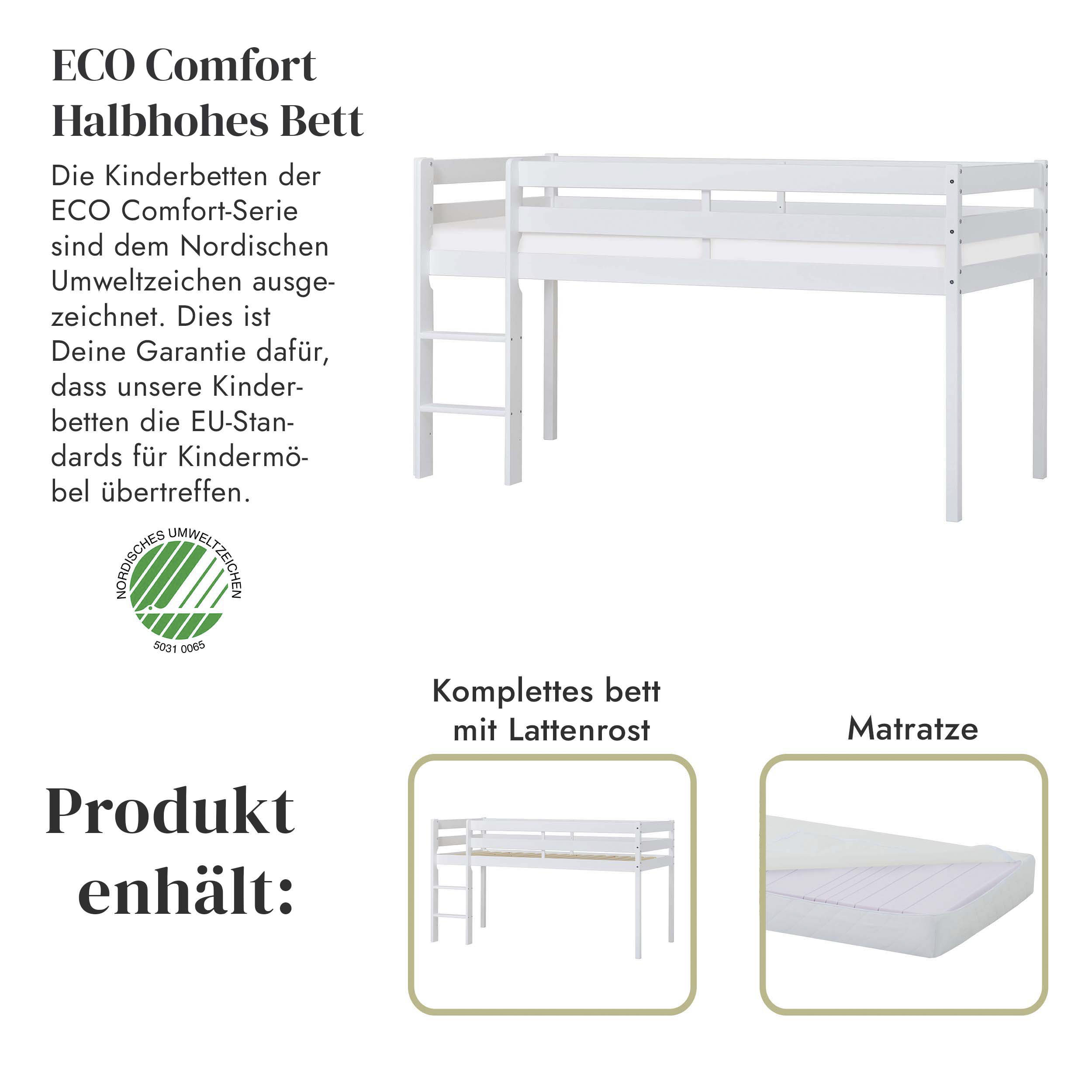 Thumbnail - Hoppekids Spielbett "ECO COMFORT, Hochbett, in 2 Einzelbetten teilbar", Höhe 72cm, Farbe & Größe & Matratze