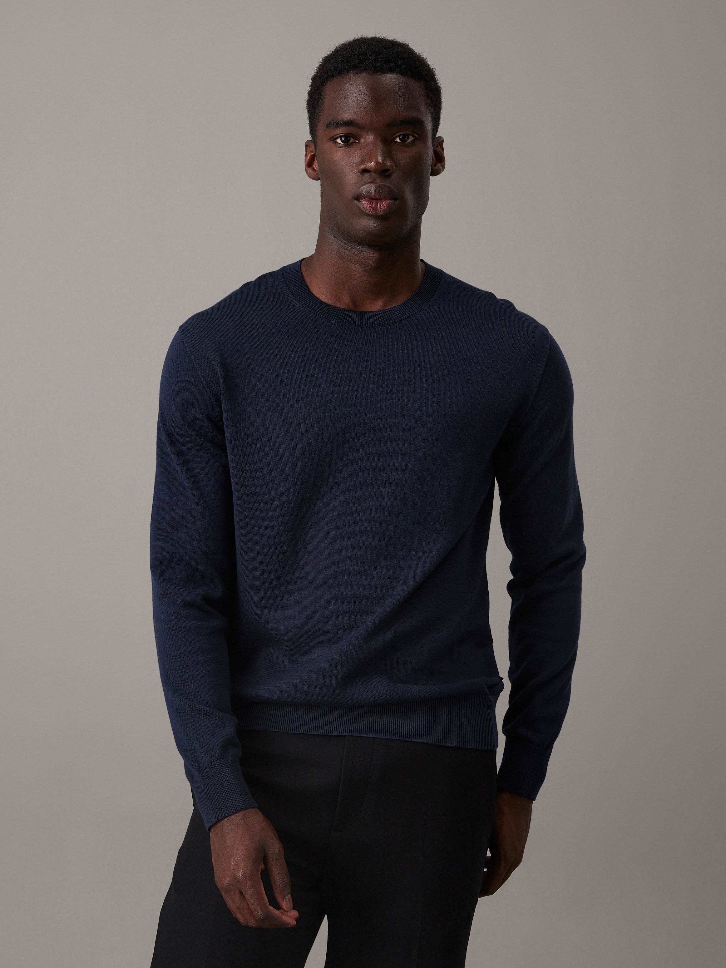 Calvin Klein Strickpullover "LS SUPIMA COTTON CREW 14GG", Mit Rundhalsaussc günstig online kaufen