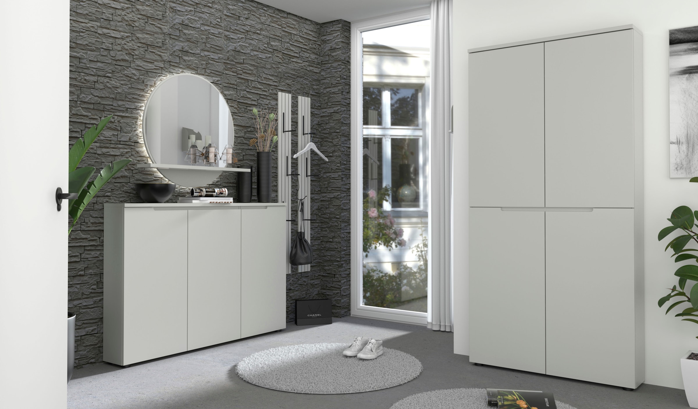 Innostyle Schuhschrank »Garderobenschrank BRESTA, BxHxT 145/100/22« 1 Stk. tlg. 3 türig, 10 Fächer, grifflos, Softclose