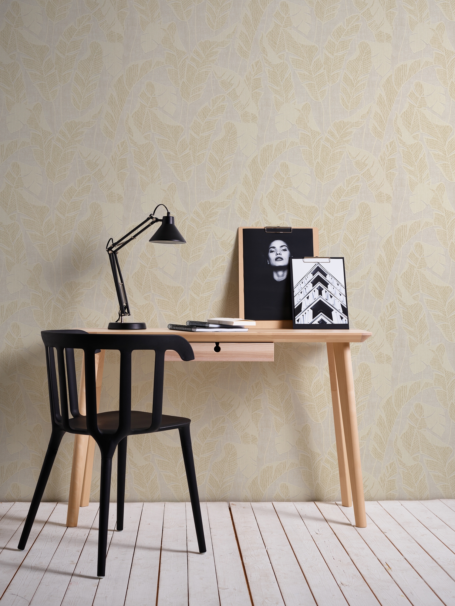 A.S. Création Vliestapete "Jade 2 Blätter-Tapete Mustertapete Pflanzen Blattmotiv" leicht glänzend strukturiert Vliestapete Blättertapete für Schlafzimmer Küche Wohnzimmer Blätter