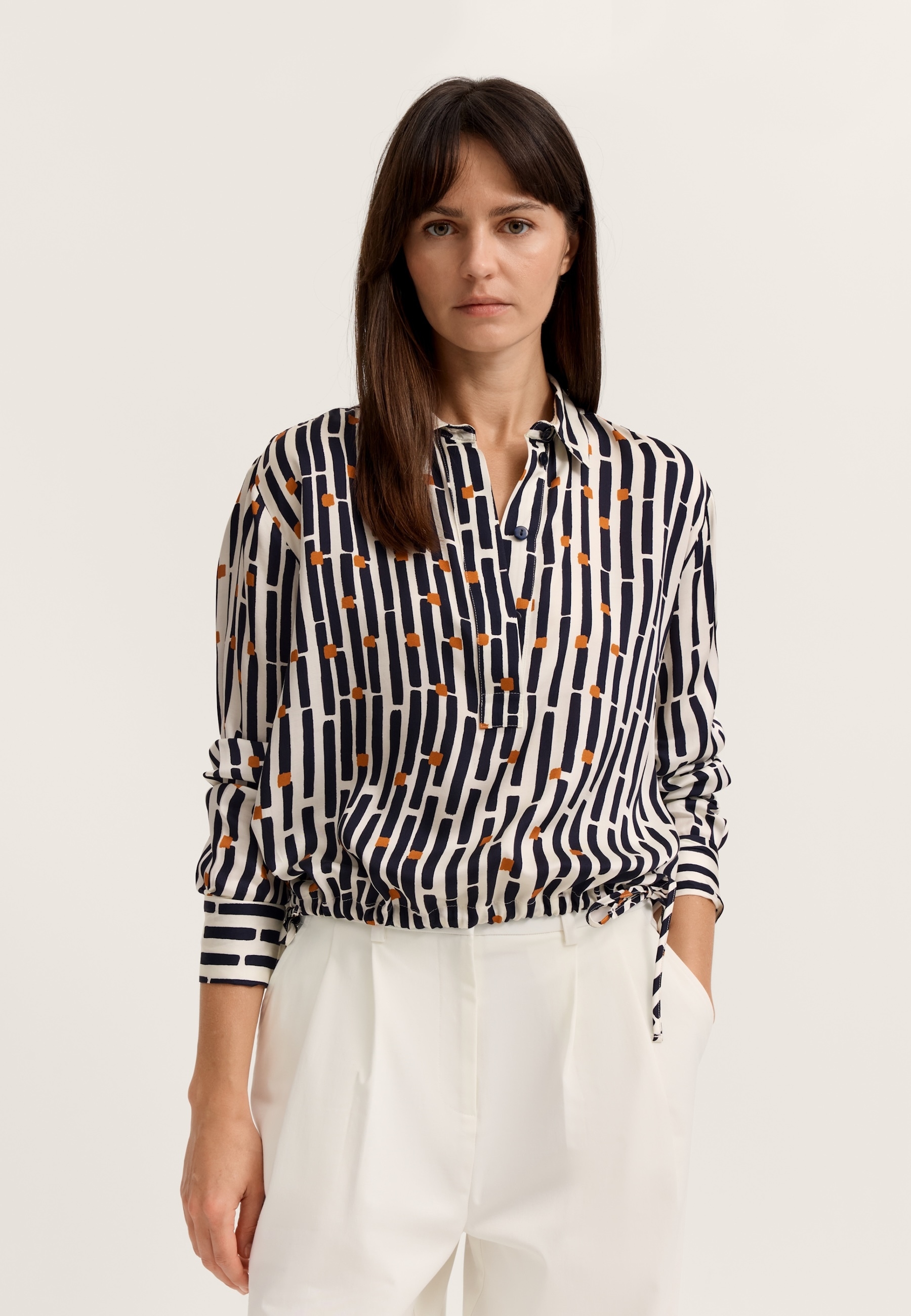 bugatti Langarmbluse mit grafischem Print aus Viskose günstig online kaufen