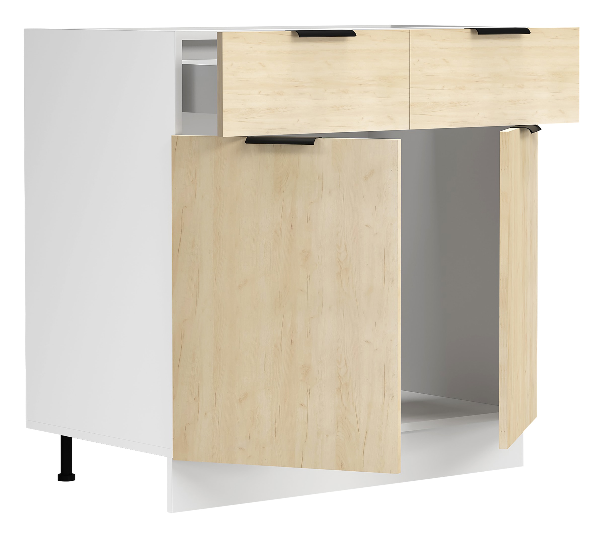 VCM Unterschrank »VCM Küchenschrank | Maße ca. H. 82 x B. 80 x. T. 46 cm | Unterschrank mit zwei Drehtüren und zwei Schubladen | Küchenmöbel ¿ Fasola«, (1 St.)