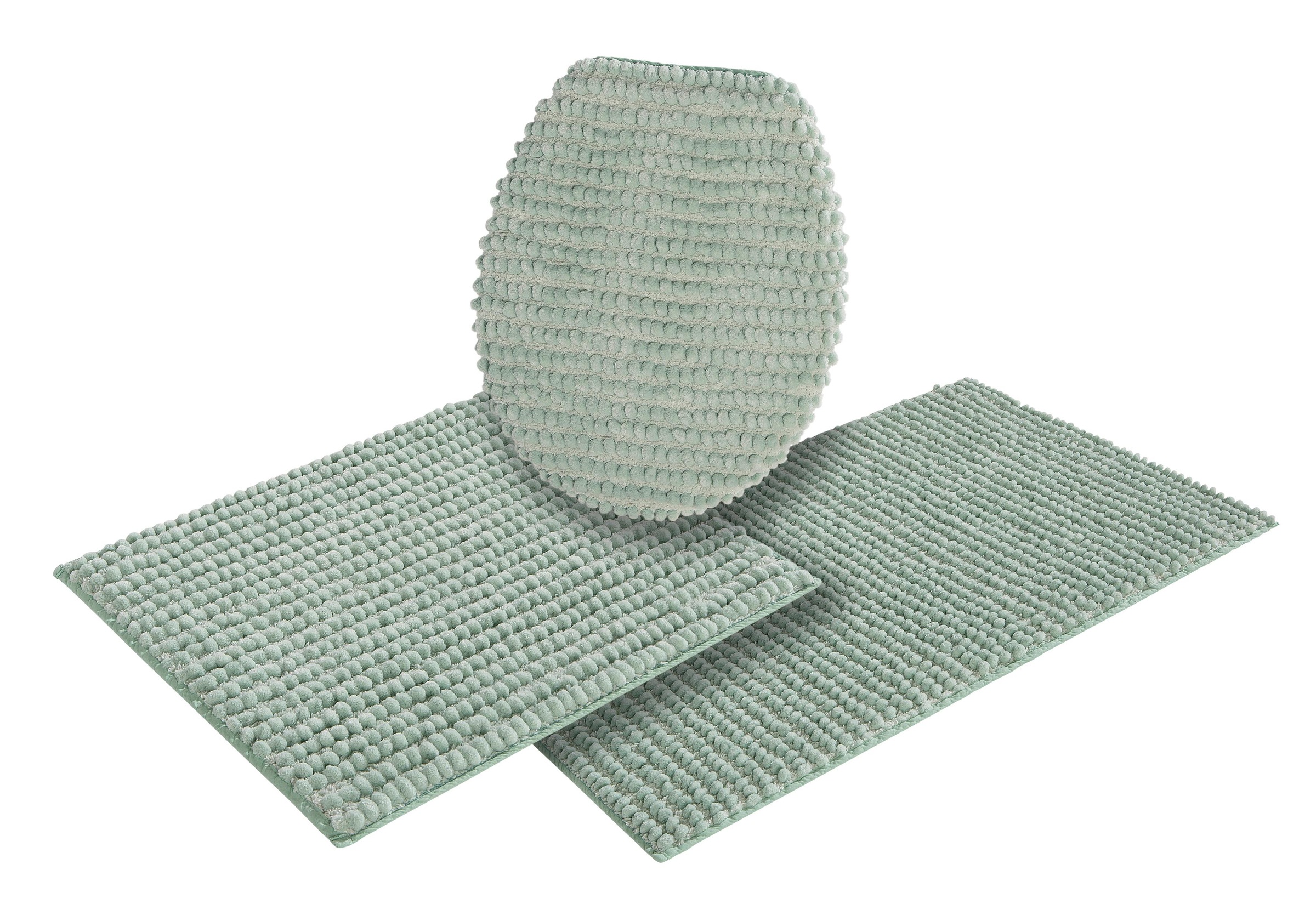 my home Badematte »Renat, Badvorleger, Badezimmer Teppich, Scandi«, fußbodenheizungsgeeignet-schnell trocknend-strapazierfähig, Badteppich, Badgarnitur, Chenille-Optik, auch als 3 tlg. Set