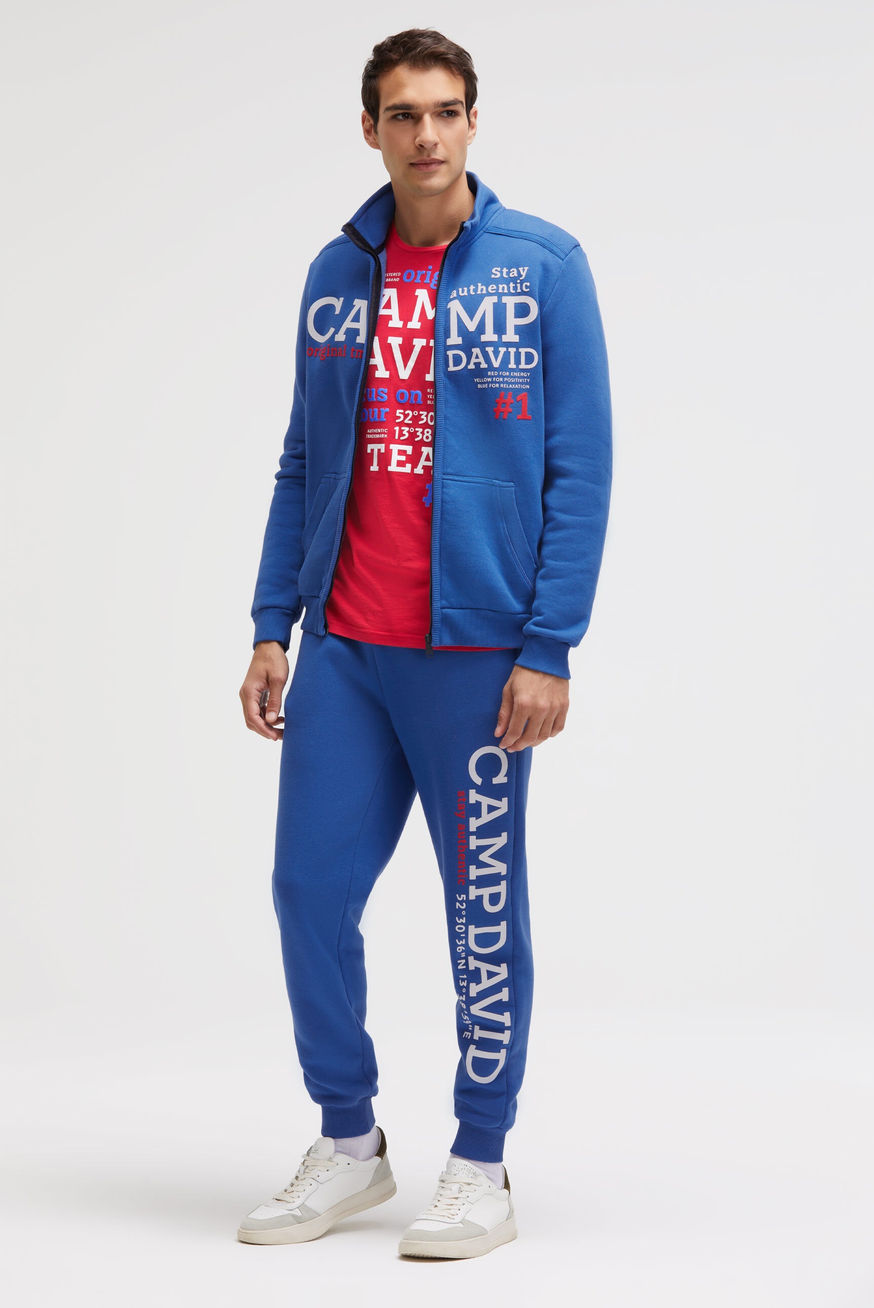CAMP DAVID Sweatjacke mit Stehkragen