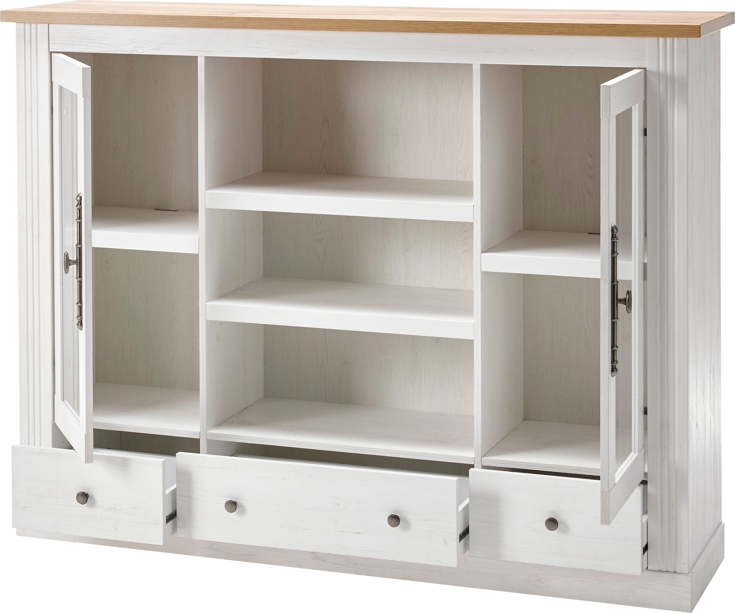 Home affaire Highboard »Westminster BESTSELLER!«, (Höhe ca. 122cm), im angesagten Landhaus-Look