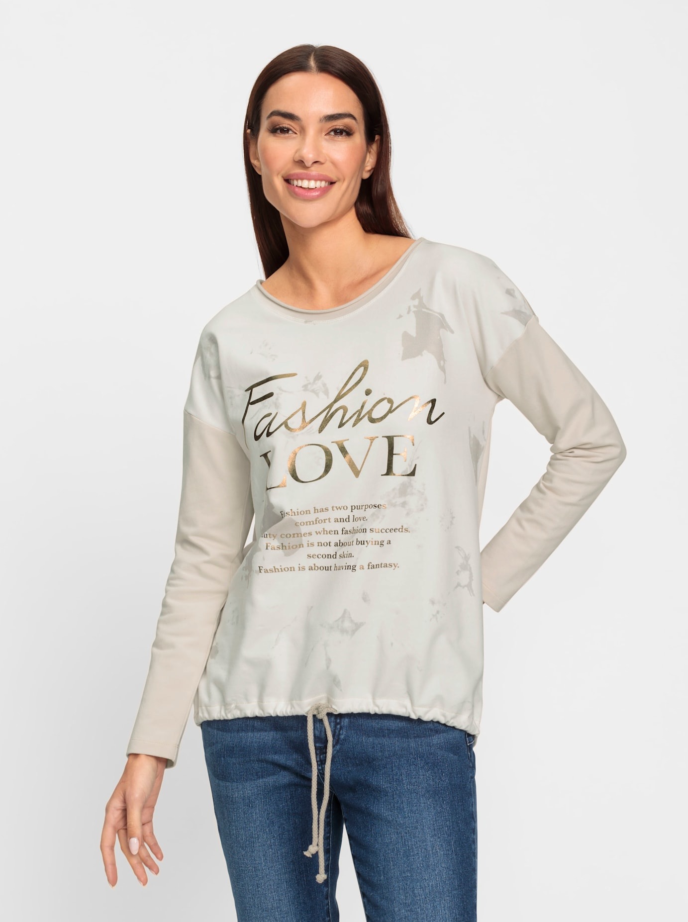 heine Langarmshirt "Druck-Shirt", (1 tlg.) günstig online kaufen