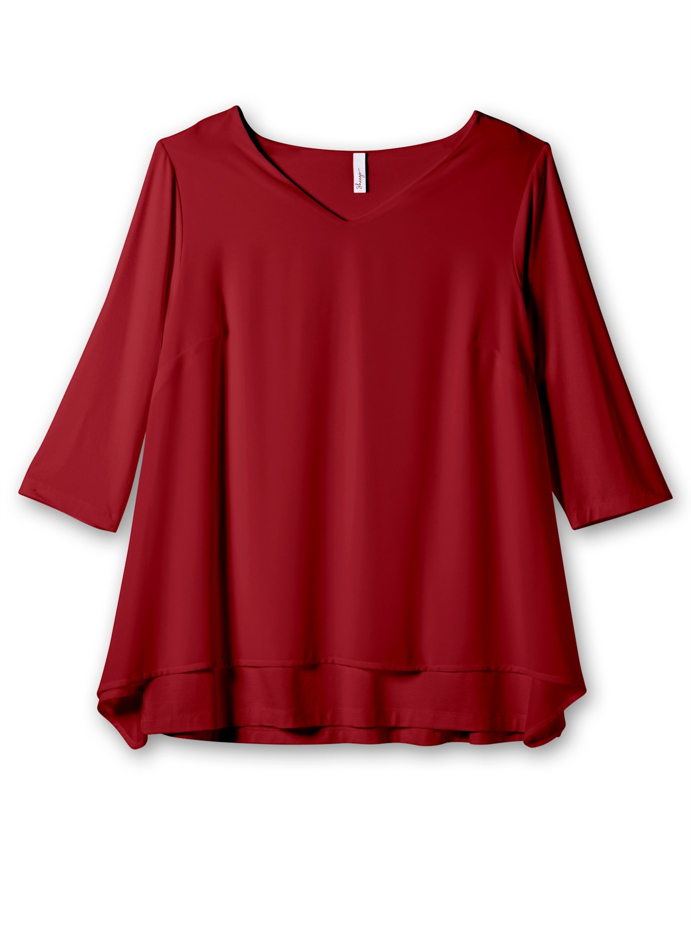 Sheego 3/4 Sleeve Shirt Ruby Red Size 44/46 3