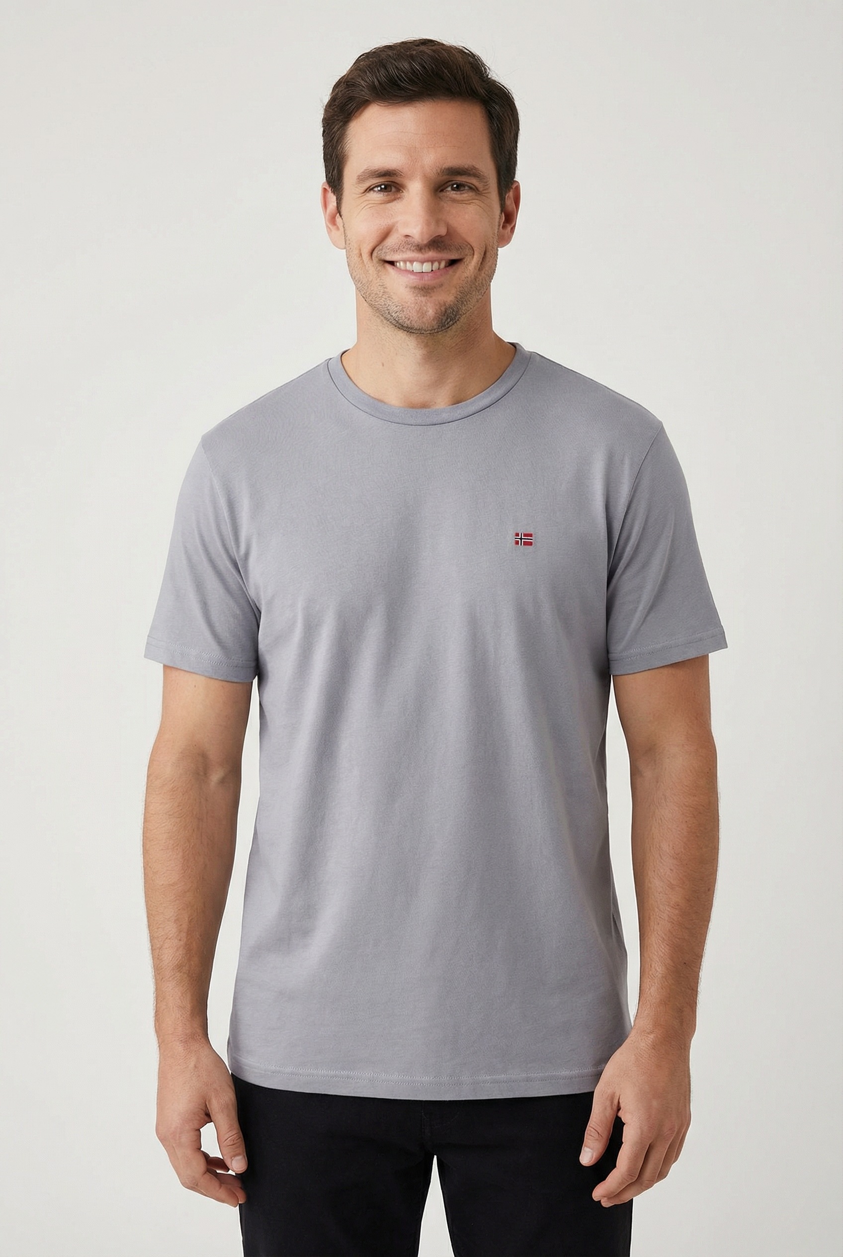 Napapijri T-Shirt "SALIS SS SUM SHARK SKIN HCB" Kurzarm, mit Rundhalsausschnitt, unifarben, aus Baumwolle