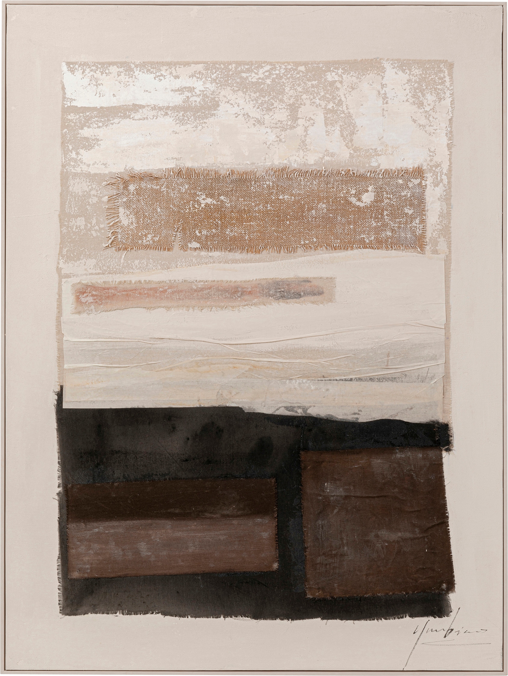 Kare Design Bild mit Rahmen "Gerahmtes Bild Lontano Braun 90x120cm" günstig online kaufen