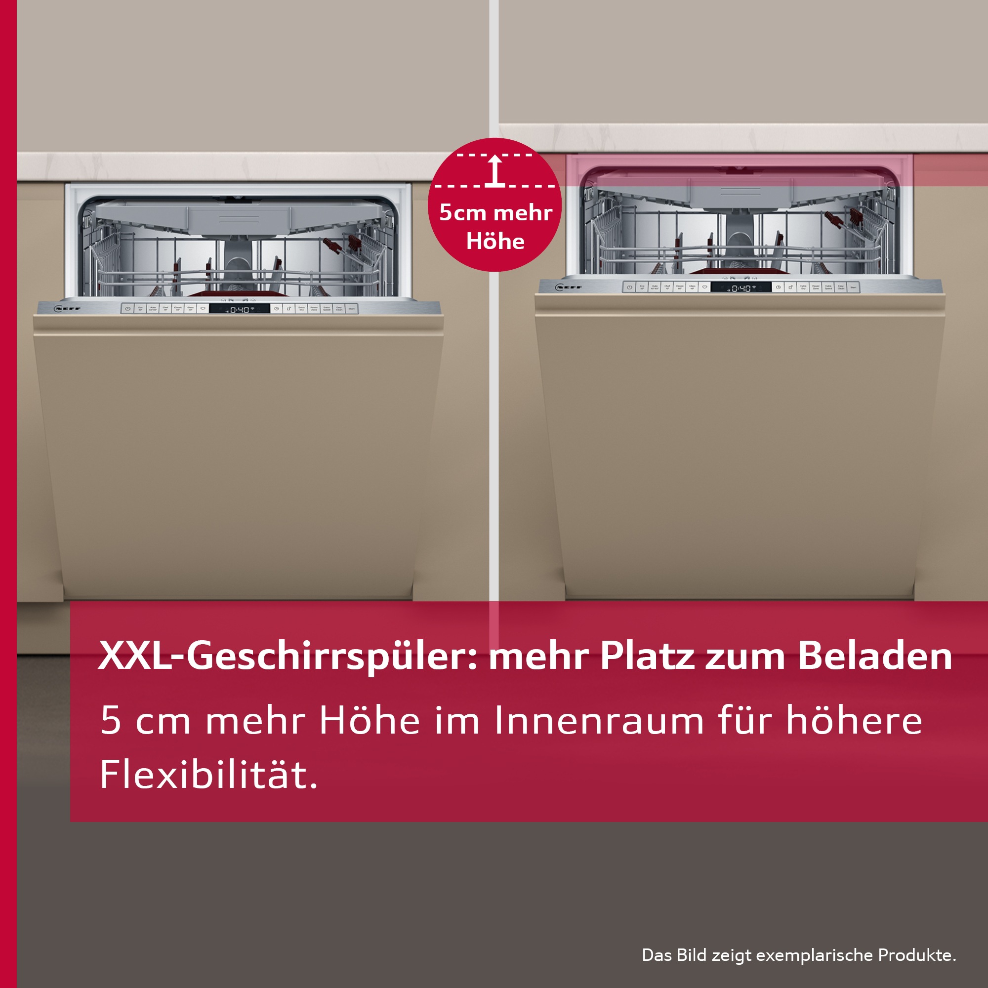NEFF vollintegrierbarer Geschirrspüler XXL "S255EVX04E" 14 Maßgedecke Automatische Türöffnung für Effizienz, flexible Körbe & Schubladen