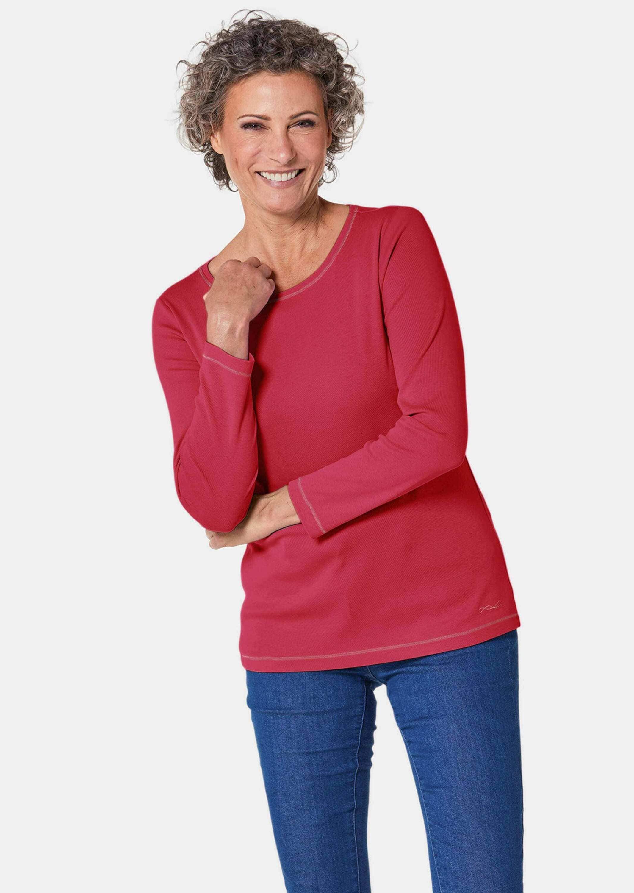 GOLDNER Kurzarmshirt »Shirt Basic T-Shirt aus reiner Baumwolle«
