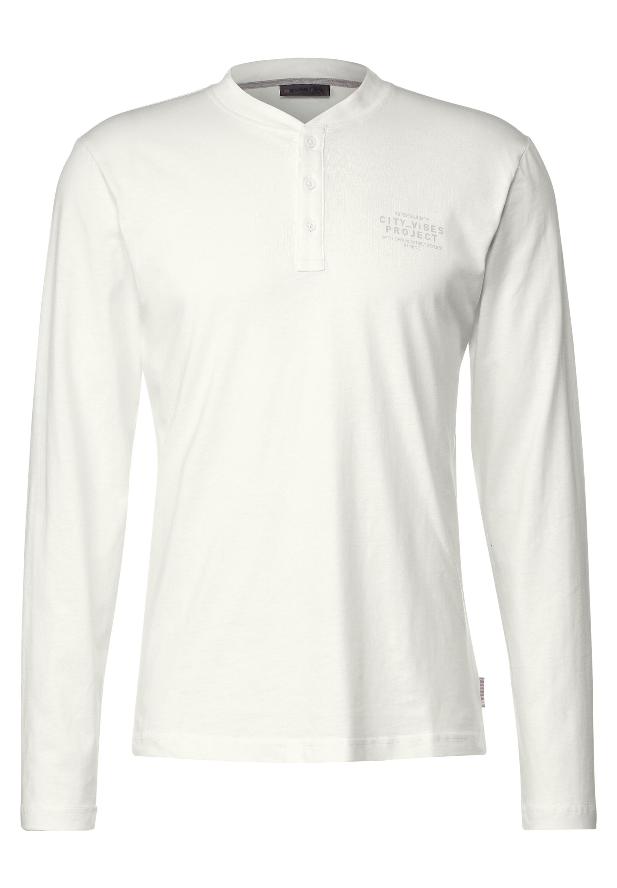 STREET ONE MEN Langarmshirt, mit Knopfleiste