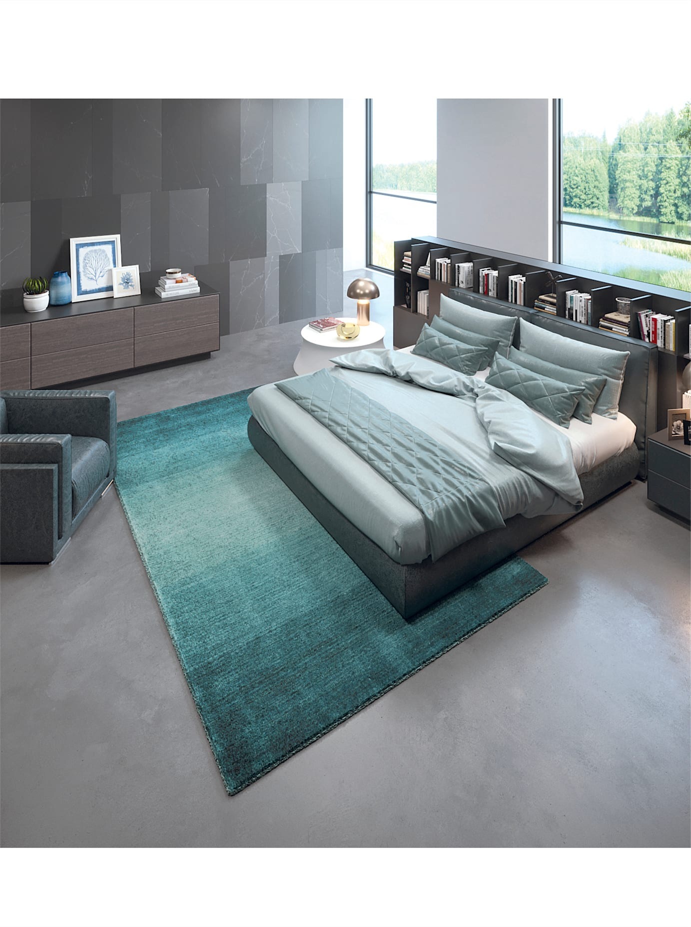 Teppich HEINE HOME Gr. 2, blau (türkis), B:70cm H:12mm L:140cm, Wolle, Teppiche, Teppich 2