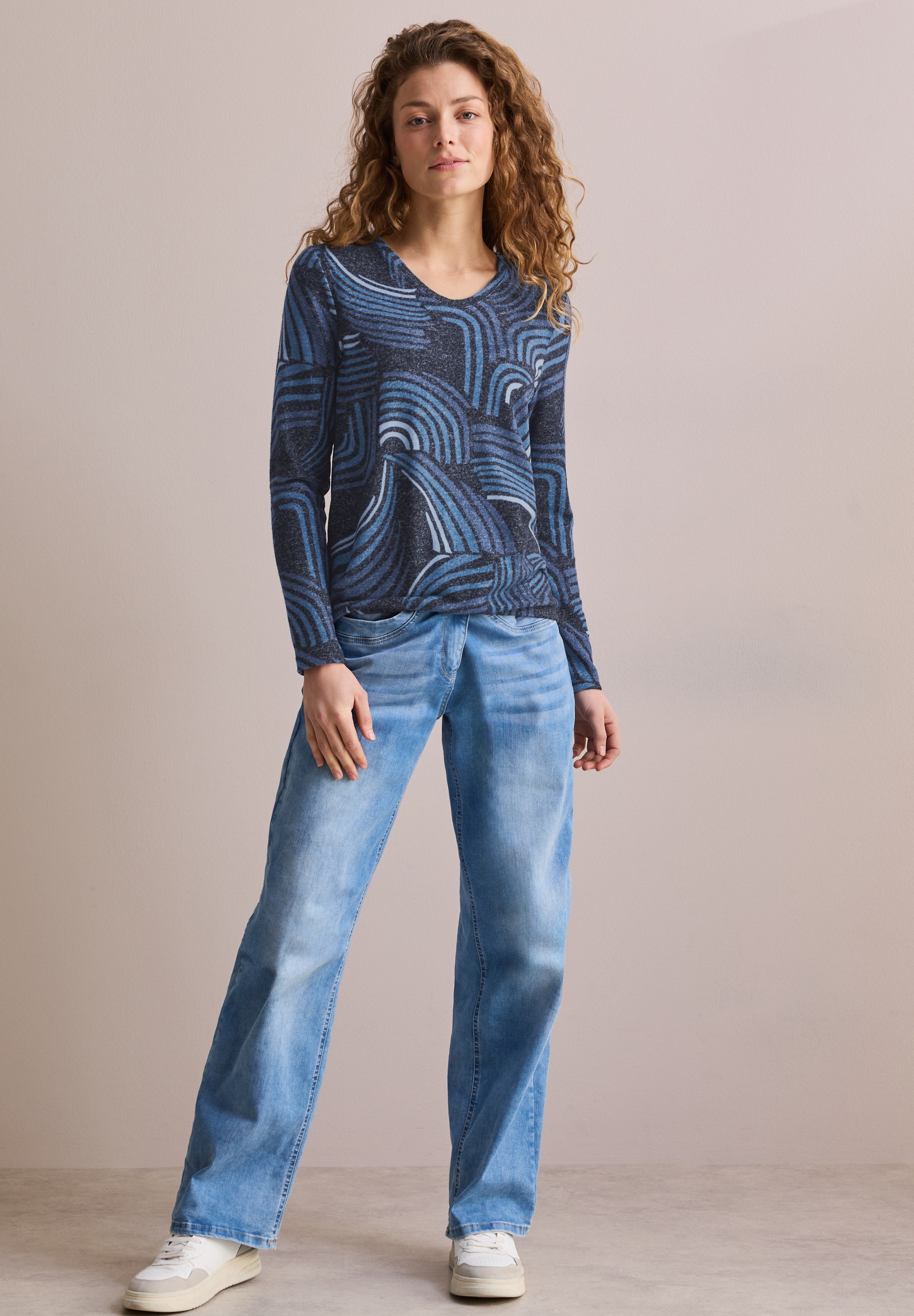 Cecil Langarmshirt, mit Elastiksaum