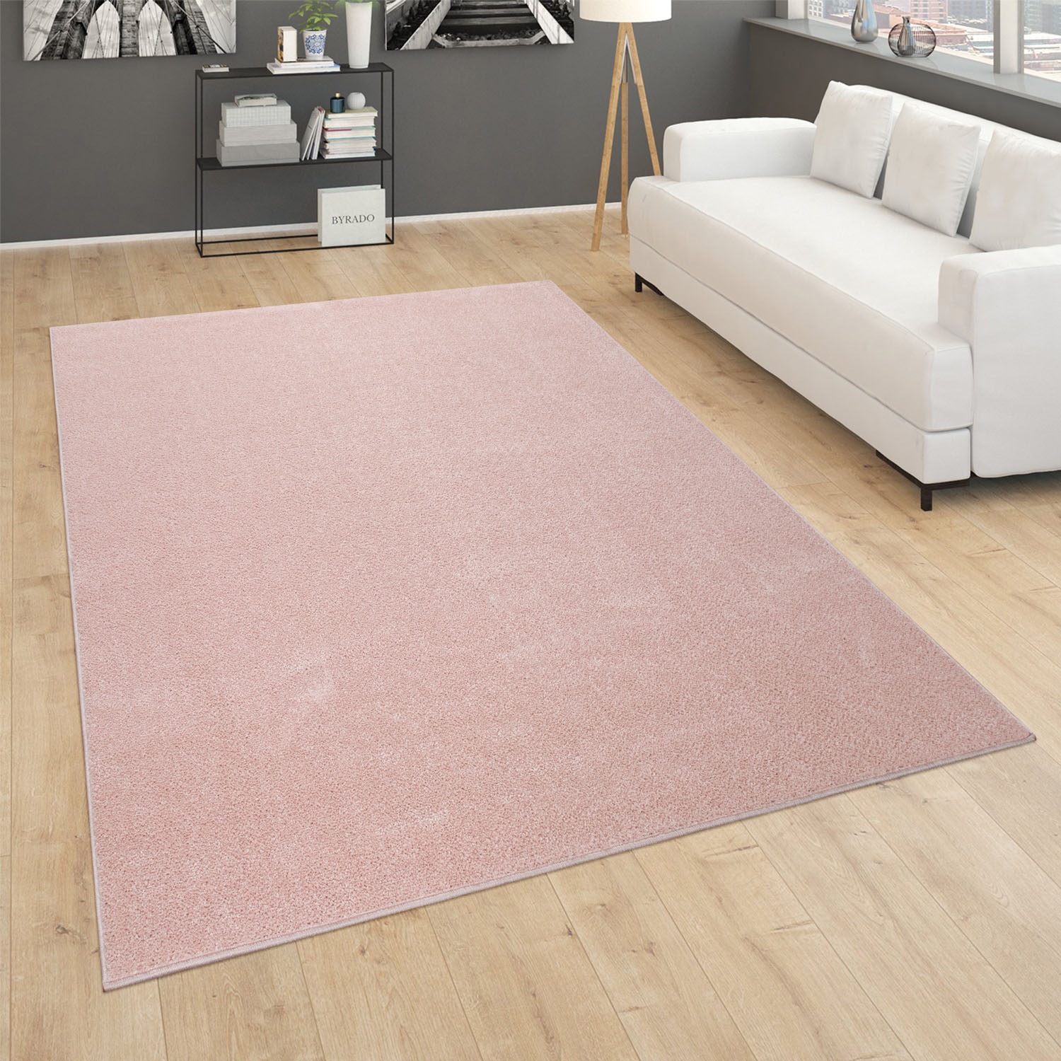 Paco Home Teppich »Porto Wohnzimmer Kurzflor, ideal im Schlafzimmer auf Uni-Farben, rechteckig, & Rechnung 890«, BAUR 