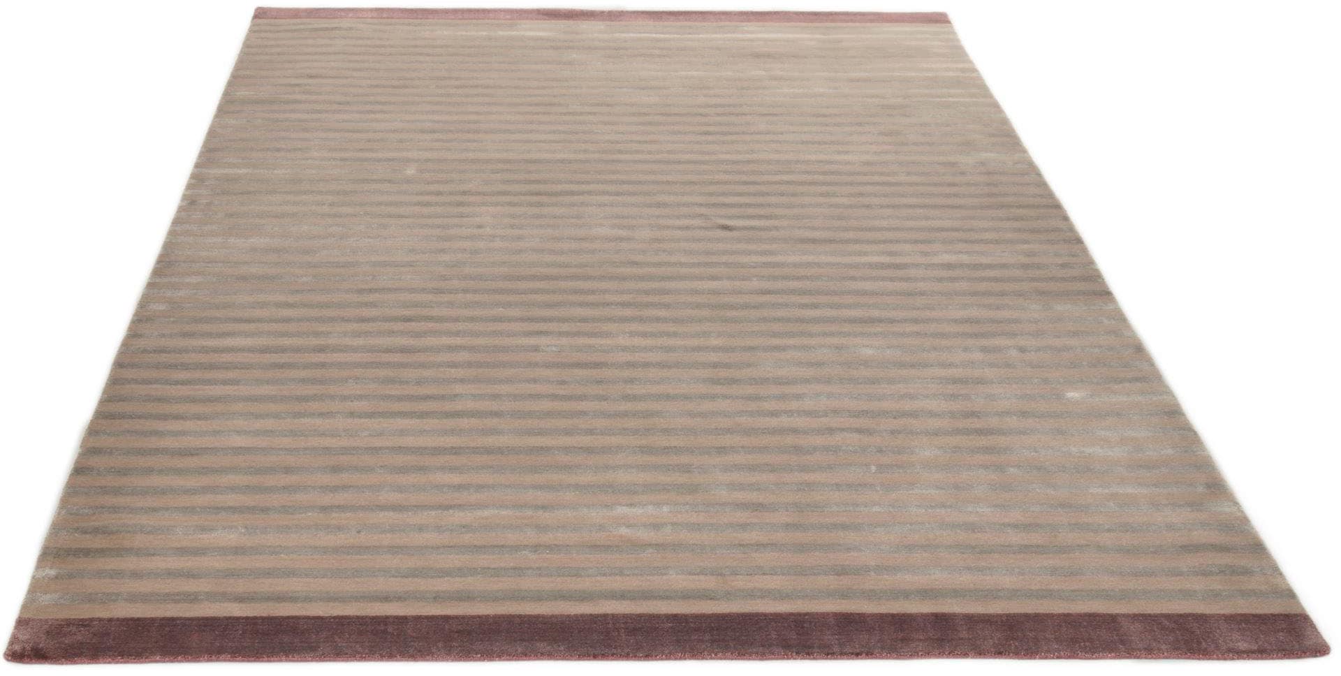 Teppich »Miami 3286«, rechteckig, Handweb Teppich, gestreift, handgewebt, aus Viskose...