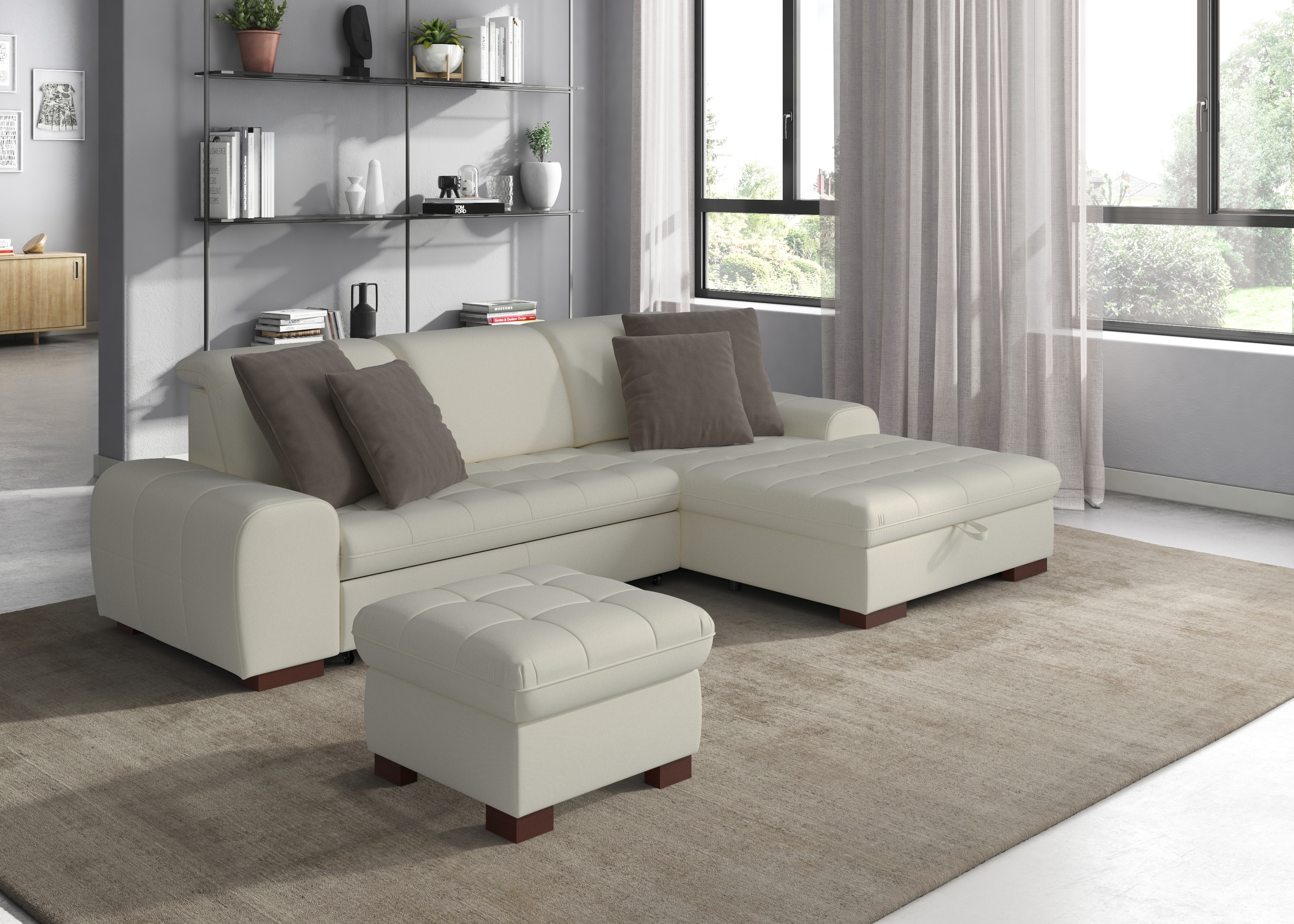 sit&more Ecksofa "Luxor L-Form" wahlweise mit Schlaffunktion, Bettkasten und Kopfteilverstellung