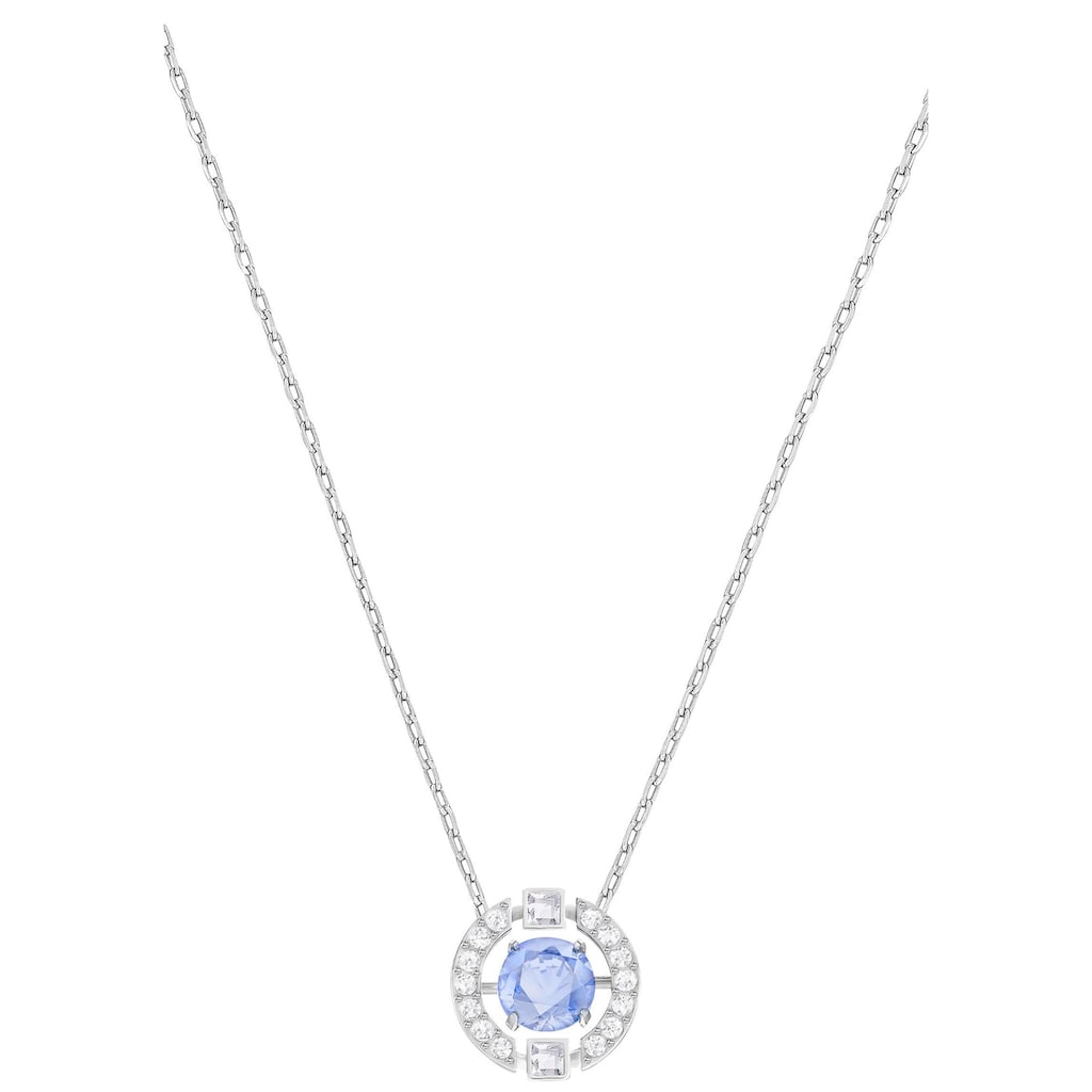 Swarovski Kette mit Anhänger »SPARKLING DANCE ROUND, BLAU, RHODINIERT, 5279425«