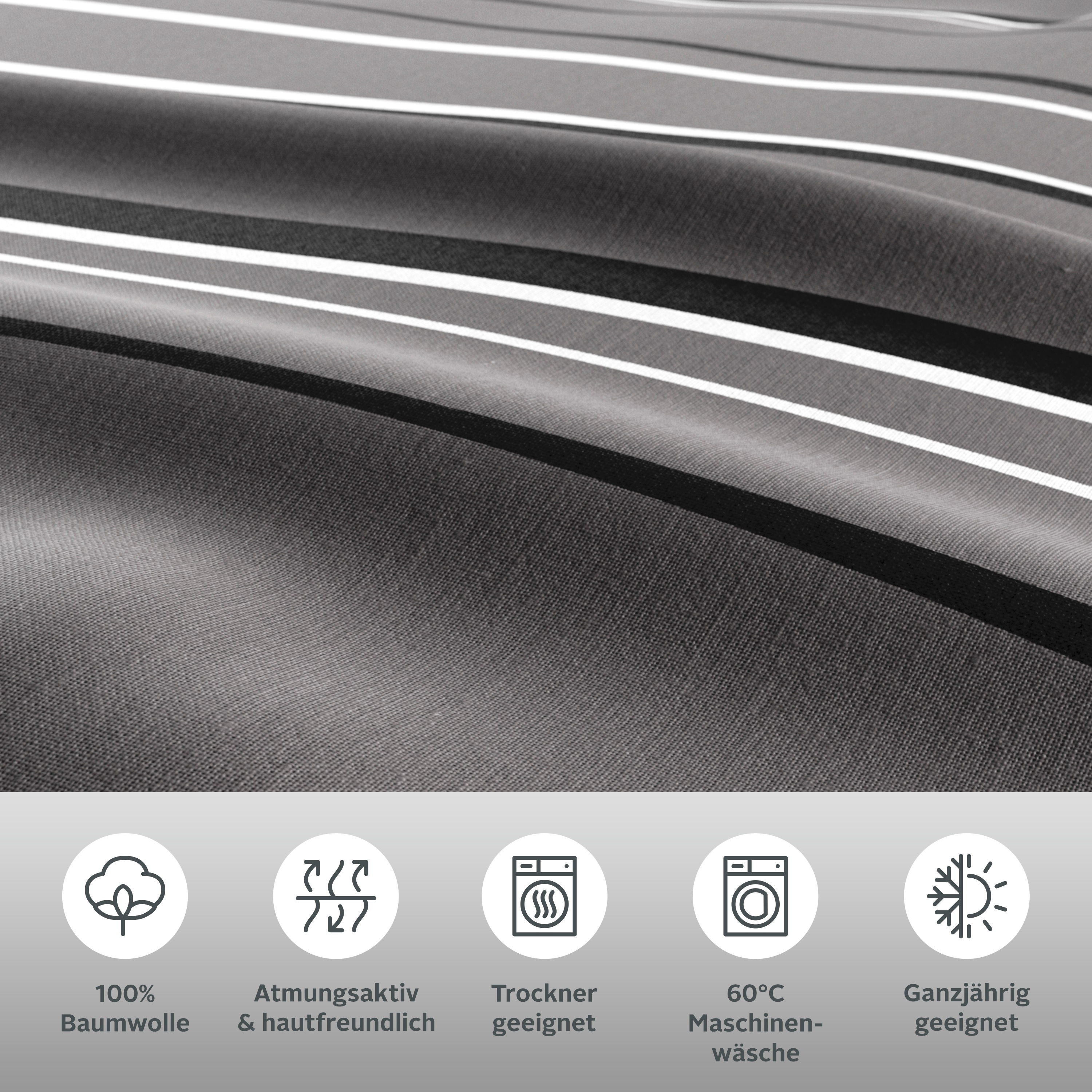 Thumbnail - my home Bettwäsche "Renu in Gr. 135x200 oder 155x220 cm" 2 Stk. tlg. Bettwäsche aus Baumwolle, grafische Bettwäsche mit ...