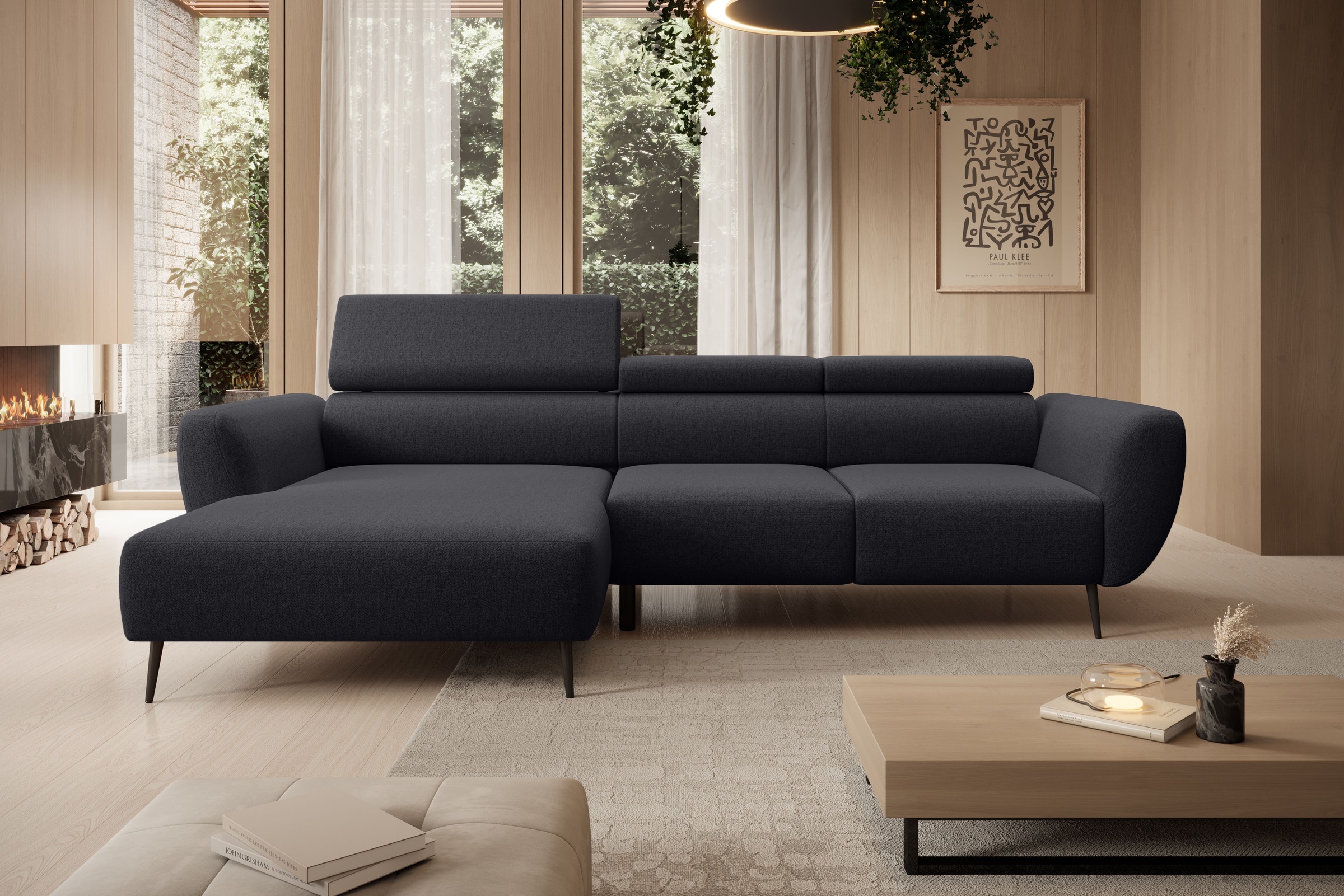 WERK2 Ecksofa "Alisson 277 x 174 cm modern und bequem" Luxus-Microfaser weich, L-Form, XXL, elektrische Sitztiefenverstellung