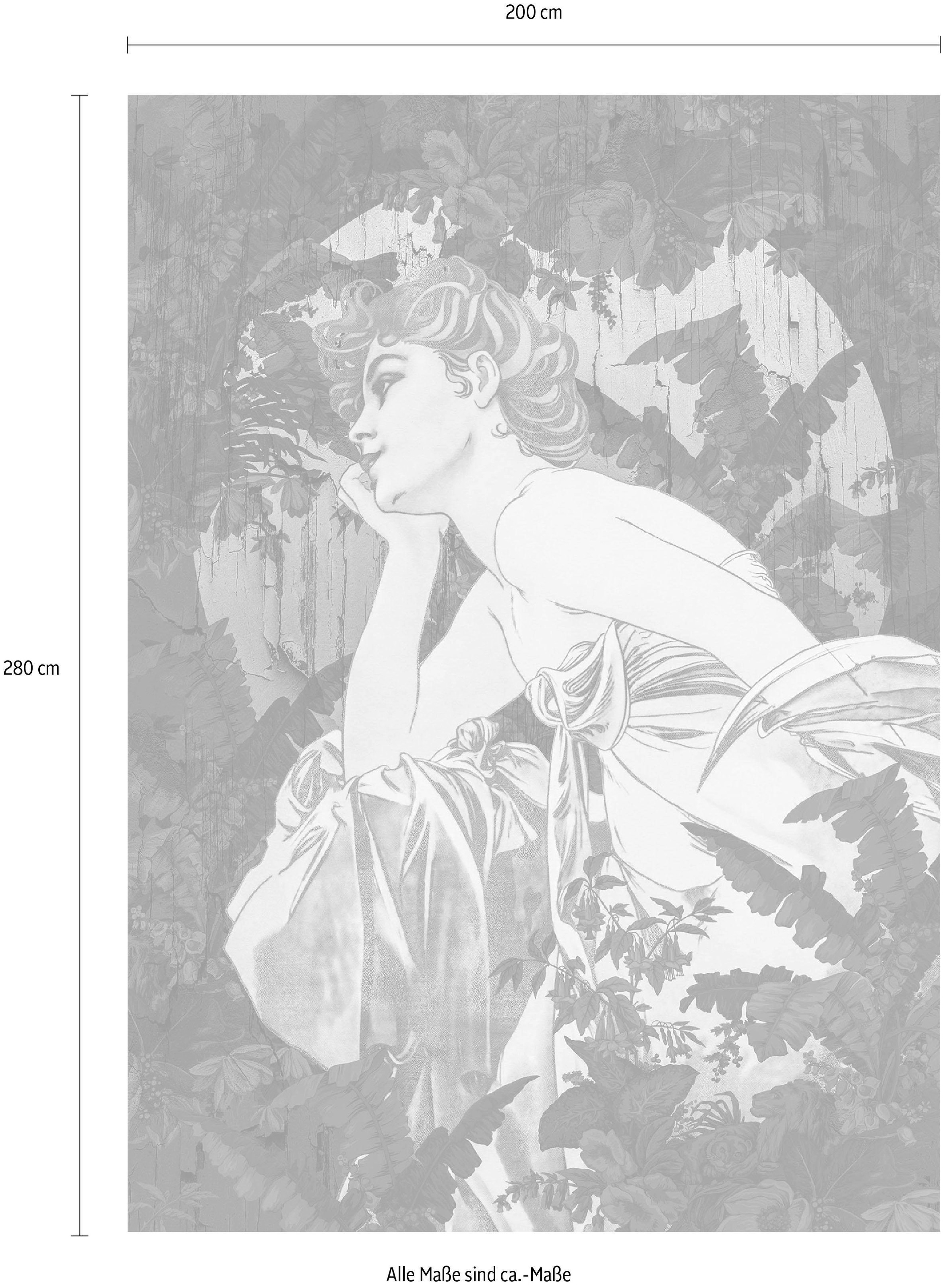 Komar Vliestapete »Digitaldruck Vlies -  Songes Vert - Größe 200 x 280 cm« bedruckt glatt Wohnzimmer, Schlafzimmer