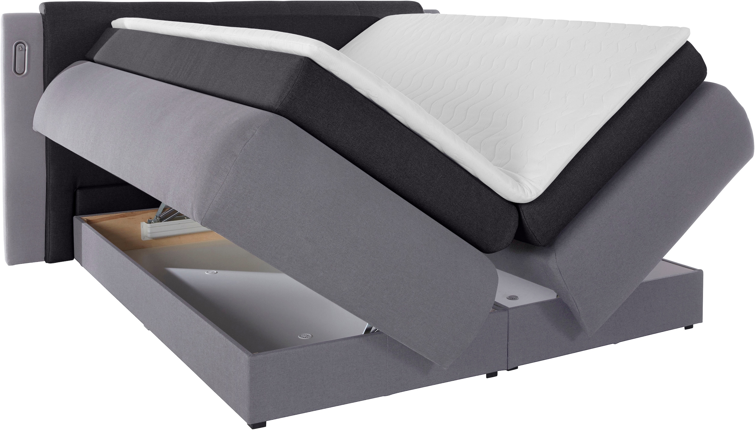COLLECTION AB Boxspringbett »Borna«, inklusive Bettkasten, LED-Beleuchtung und Topper
