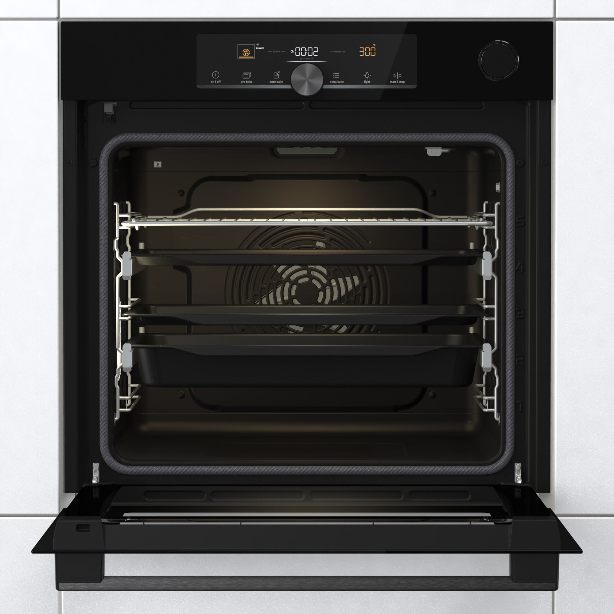 GORENJE Backofen  »BPSA6747A08BGWI«, Pyrolyse, 2fach Teleskopauszug, Wassertank für Dampf, AirFry-Funktion