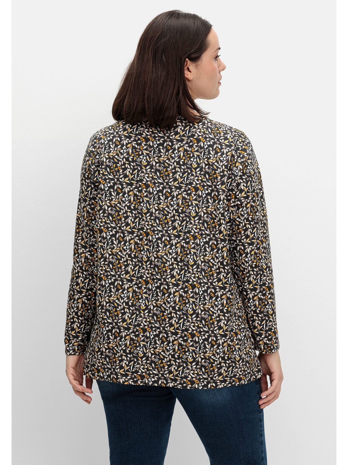 Sheego Langarmshirt »Große Größen«, aus Baumwolljersey mit Minimalprint