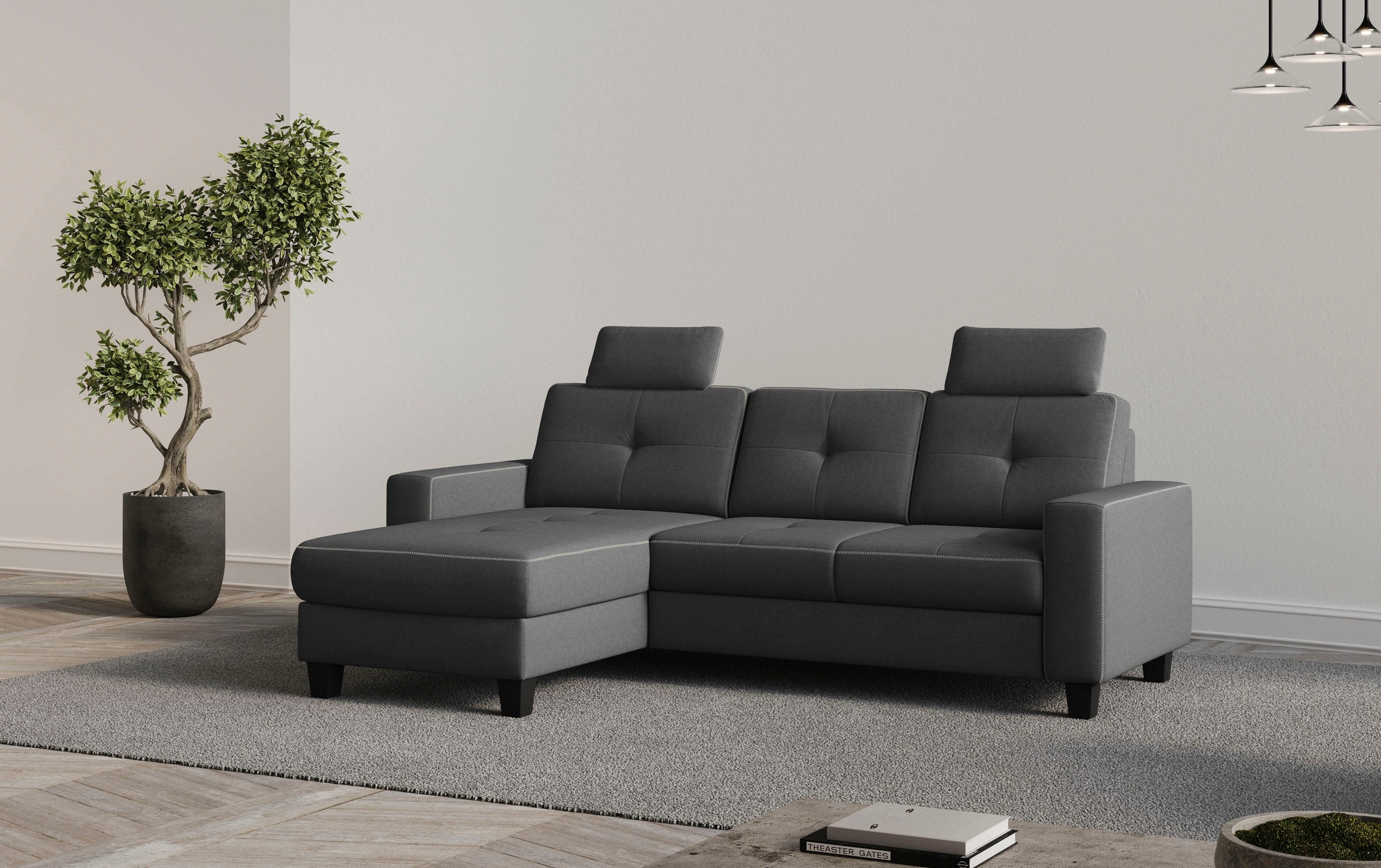 Places of Style Ecksofa "Varese L-Form", wahlweise mit Bettfunktion und Bet günstig online kaufen