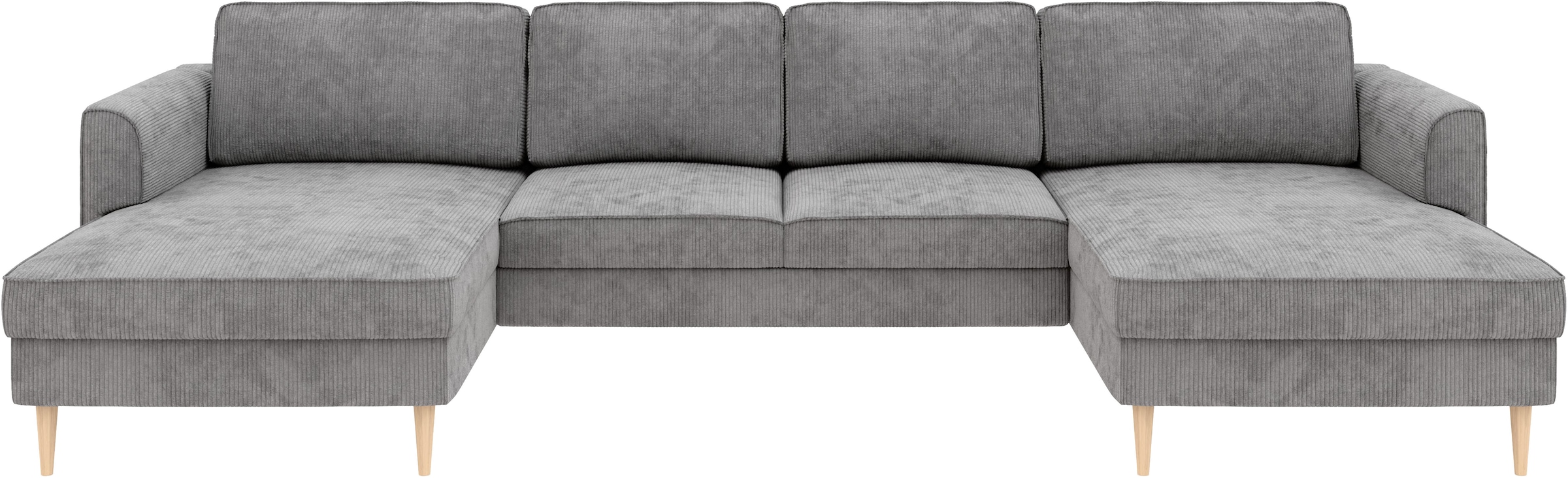 Home affaire Wohnlandschaft »Booster Couch wahlweise mit Schlaffunktion und Bettkasten-auch in Cord«, Sofa in U-Form, Breite 305 cm
