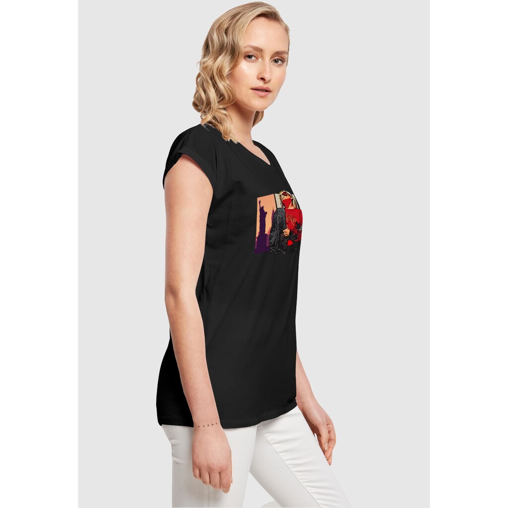 Merchcode T-Shirt »Merchcode Damen Laides Grand Red Girl Extended Shoulder Tee«, (1 tlg.)