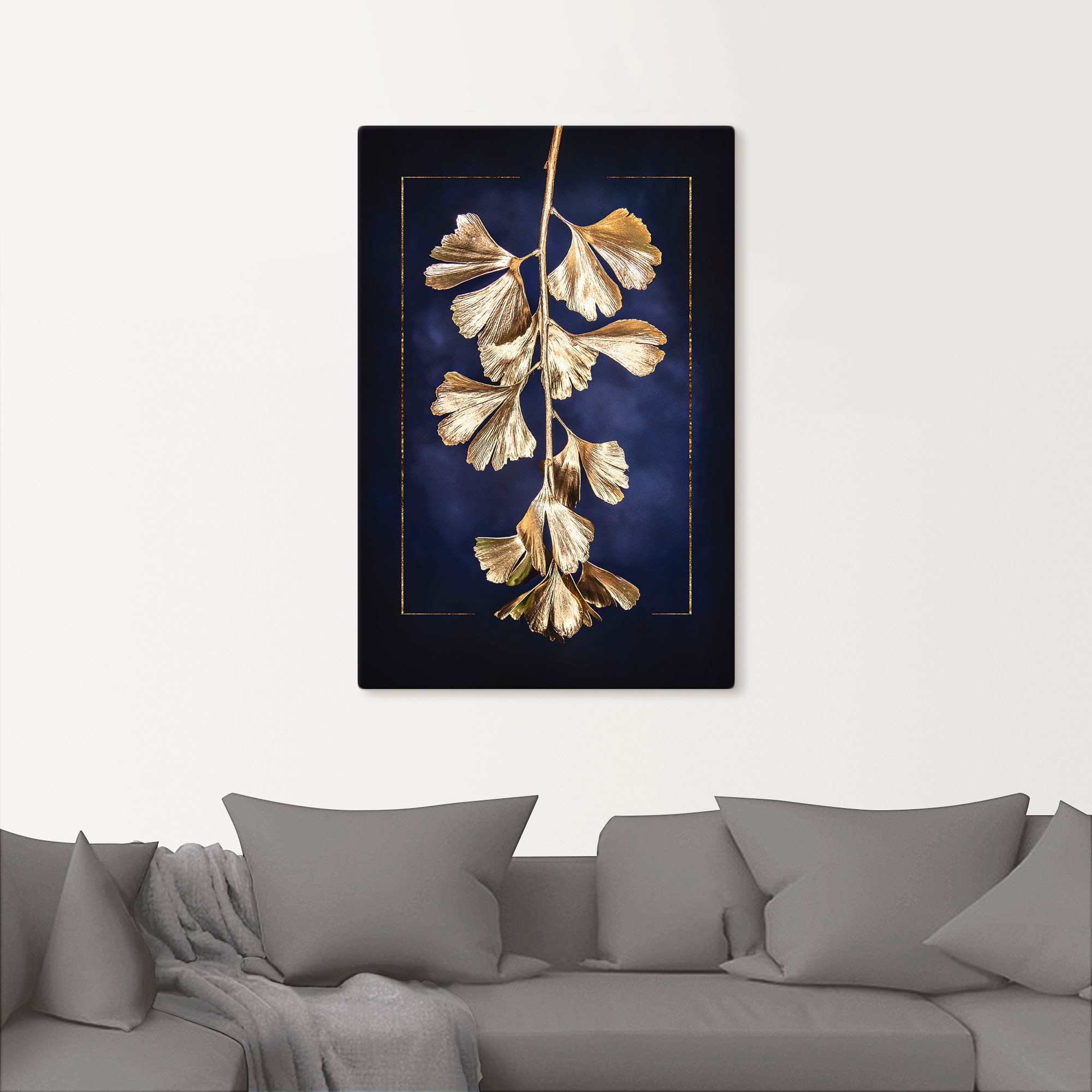 Artland Wandbild "Goldener Gingko", Blätterbilder, (1 St.), als Leinwandbil günstig online kaufen