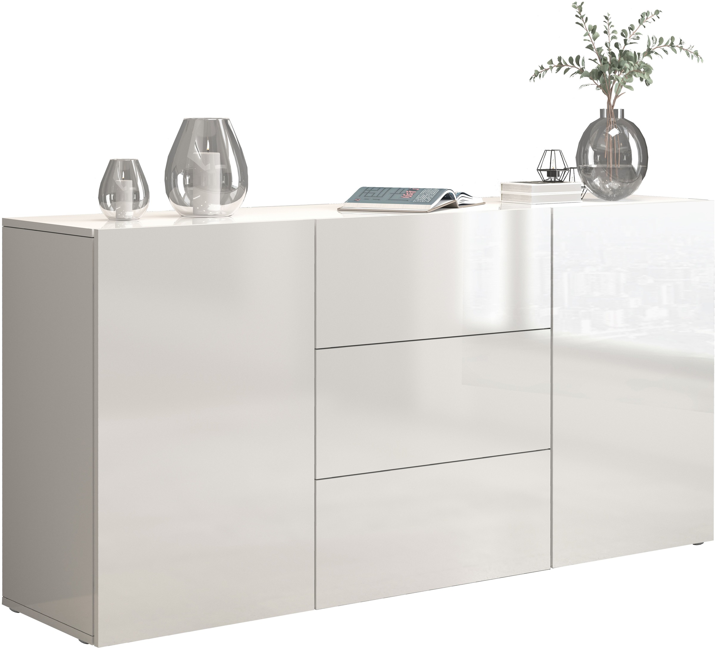 Thumbnail - OTTO home Sideboard "Egypt, Kommode, Schrank, Kredenz, grifflos" 2 Türen, 3 Schubkästen, kompl. Hochglanz lackiert Breit...