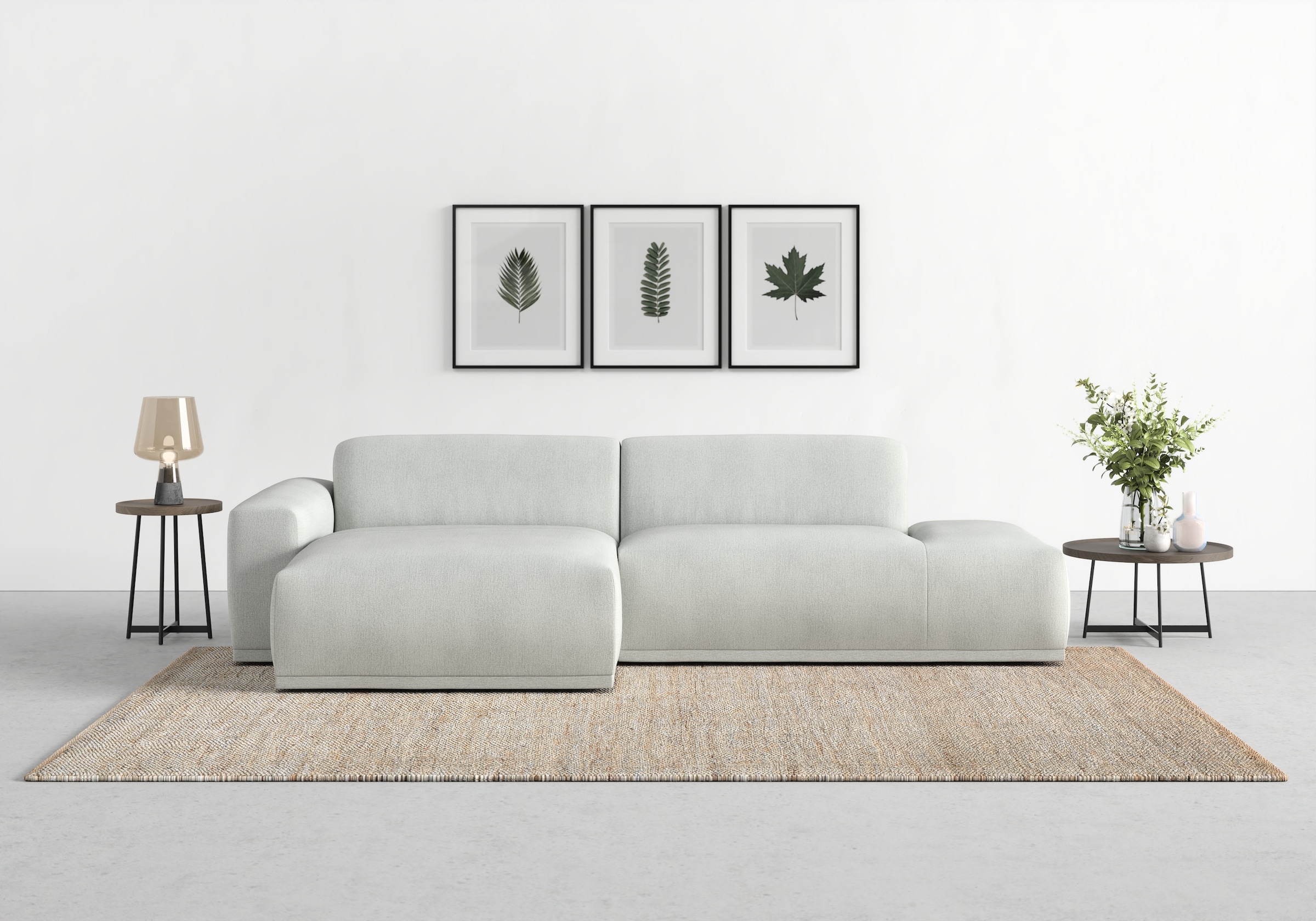 TRENDMANUFAKTUR Ecksofa "Braga, mit hochwertigem Kaltschaum, L-Form, Japandi-Design" modernes Sofa, Couch mit hohem Sitzkomfort, 275/72/160 cm (B/H/T)