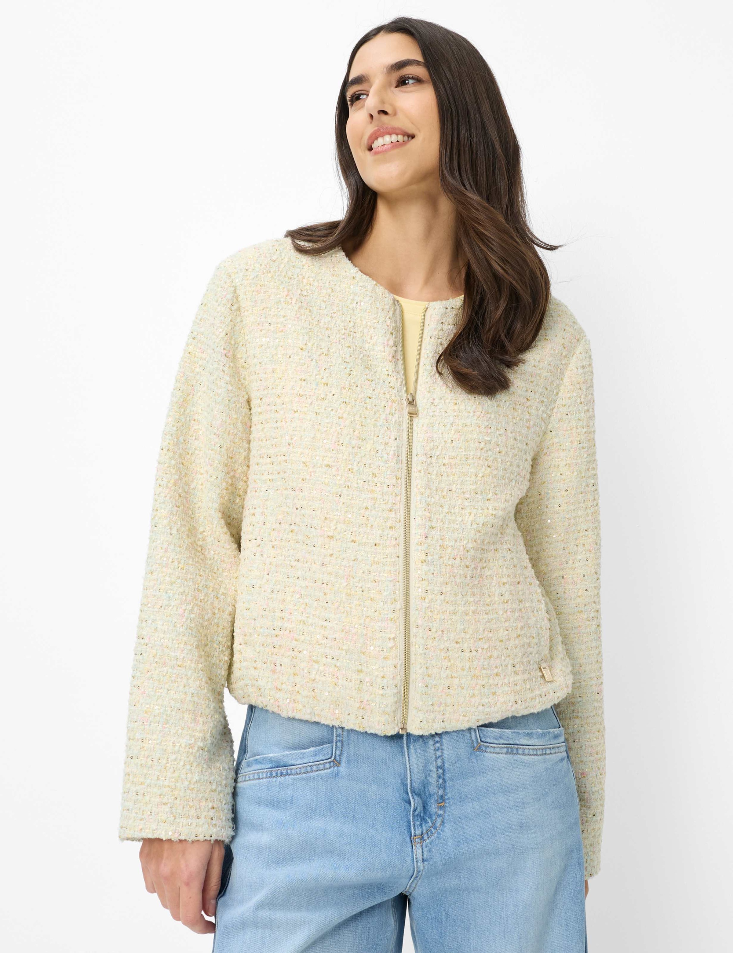 BRAX Lyon Women's Quilted Jacket Light Beige 36 3