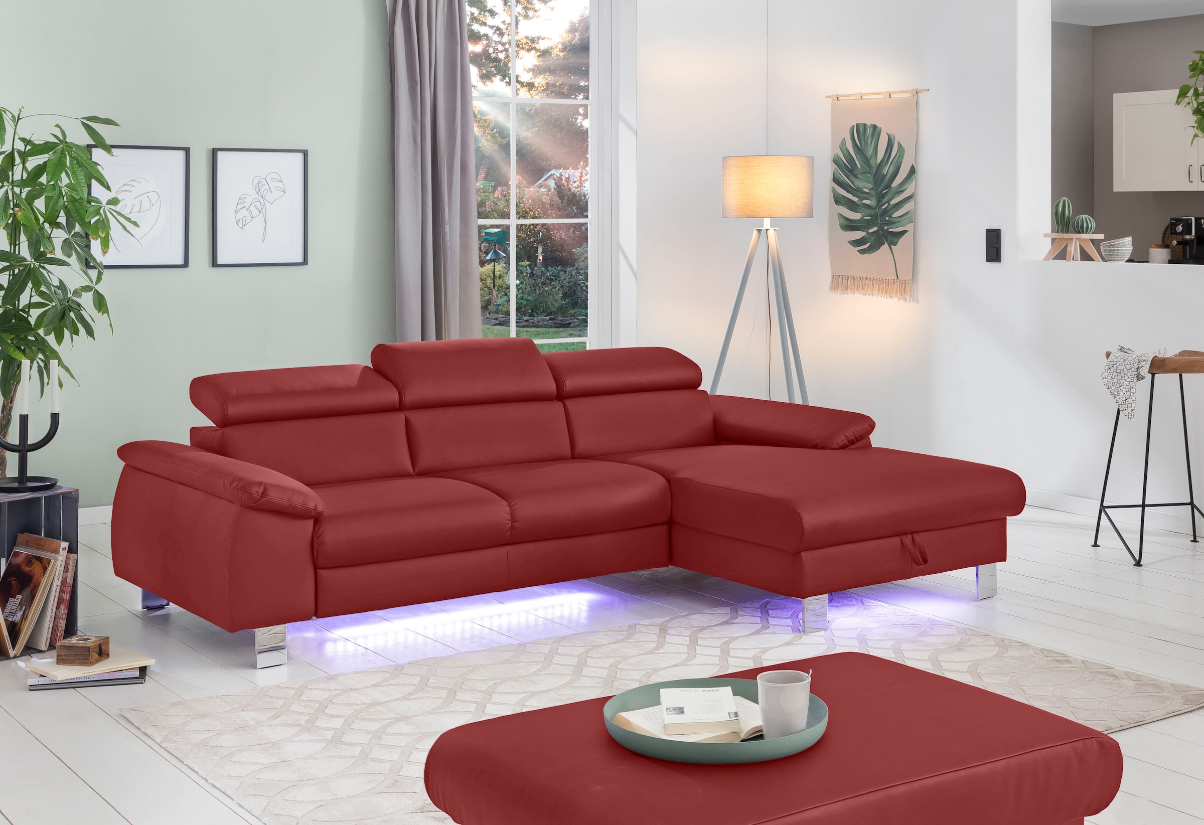 COTTA Ecksofa "Komaris L-Form, B: 244 cm" mit Kopfteilverstellung, optional günstig online kaufen