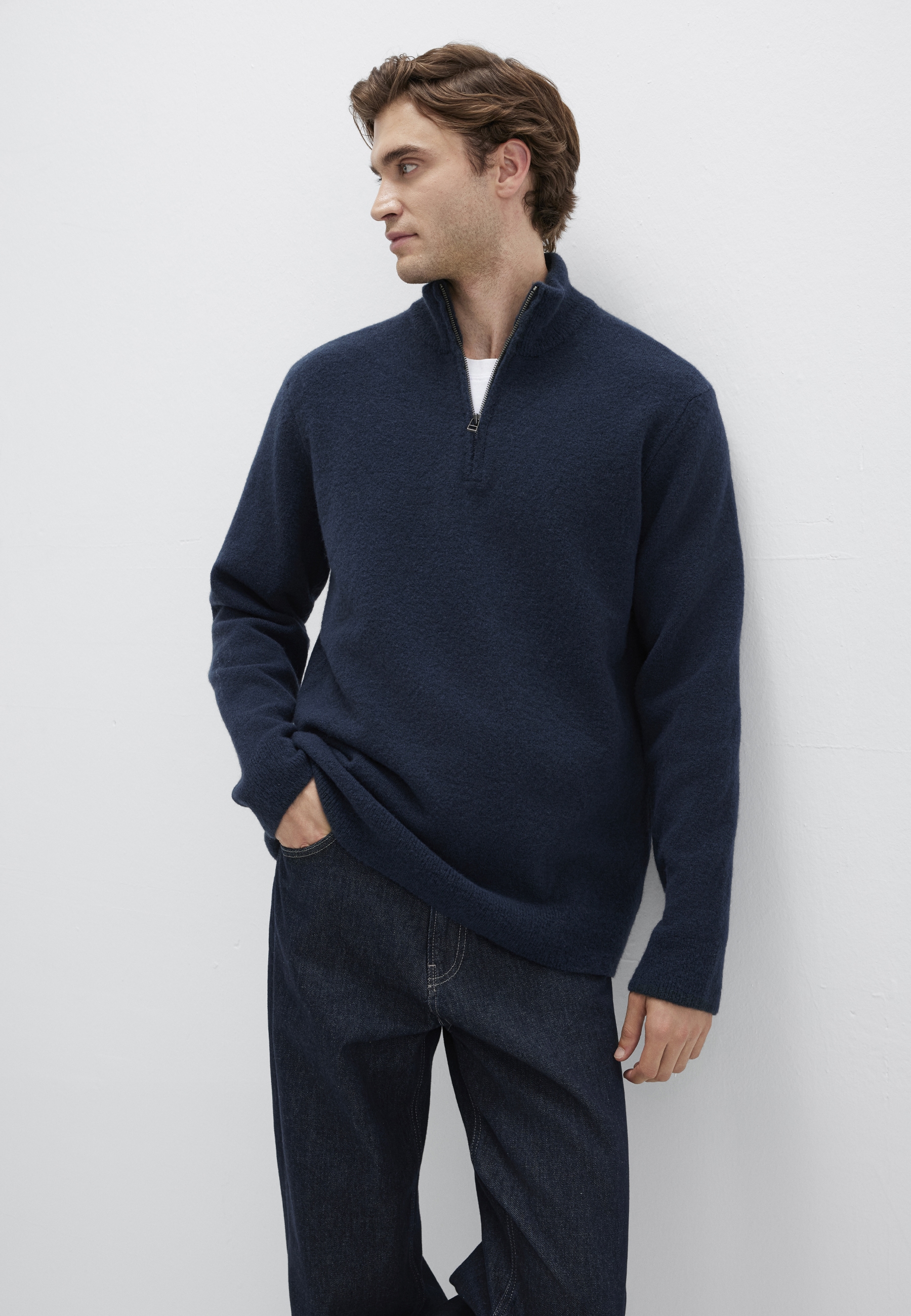 Mavi Troyer »HALF ZIP SWEATER« Premium Strickpullover