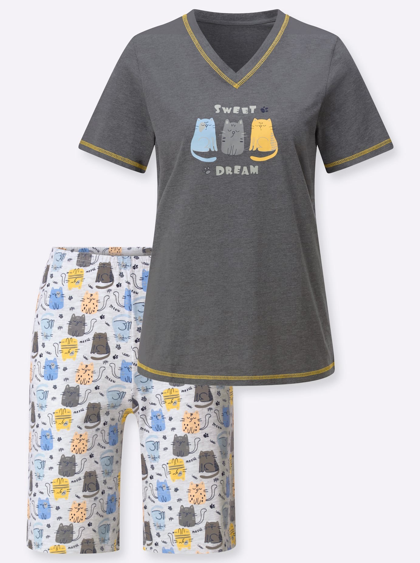 Women's Homewear Shorty Set Anthracite Stone Grey Size 52/54 3