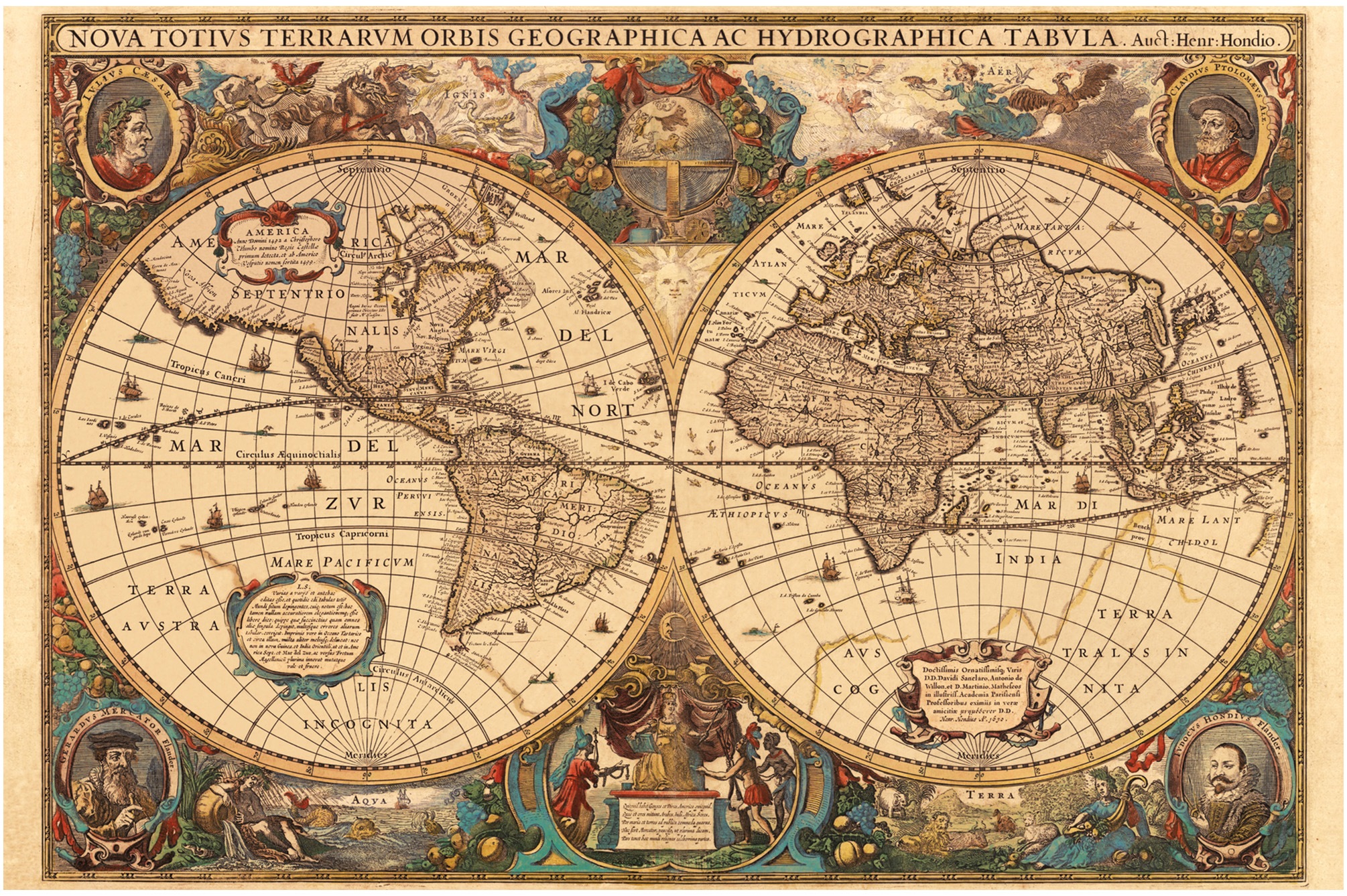 Ravensburger Puzzle »Historische Weltkarte, Henricus Hondius 1630« Made in Germany